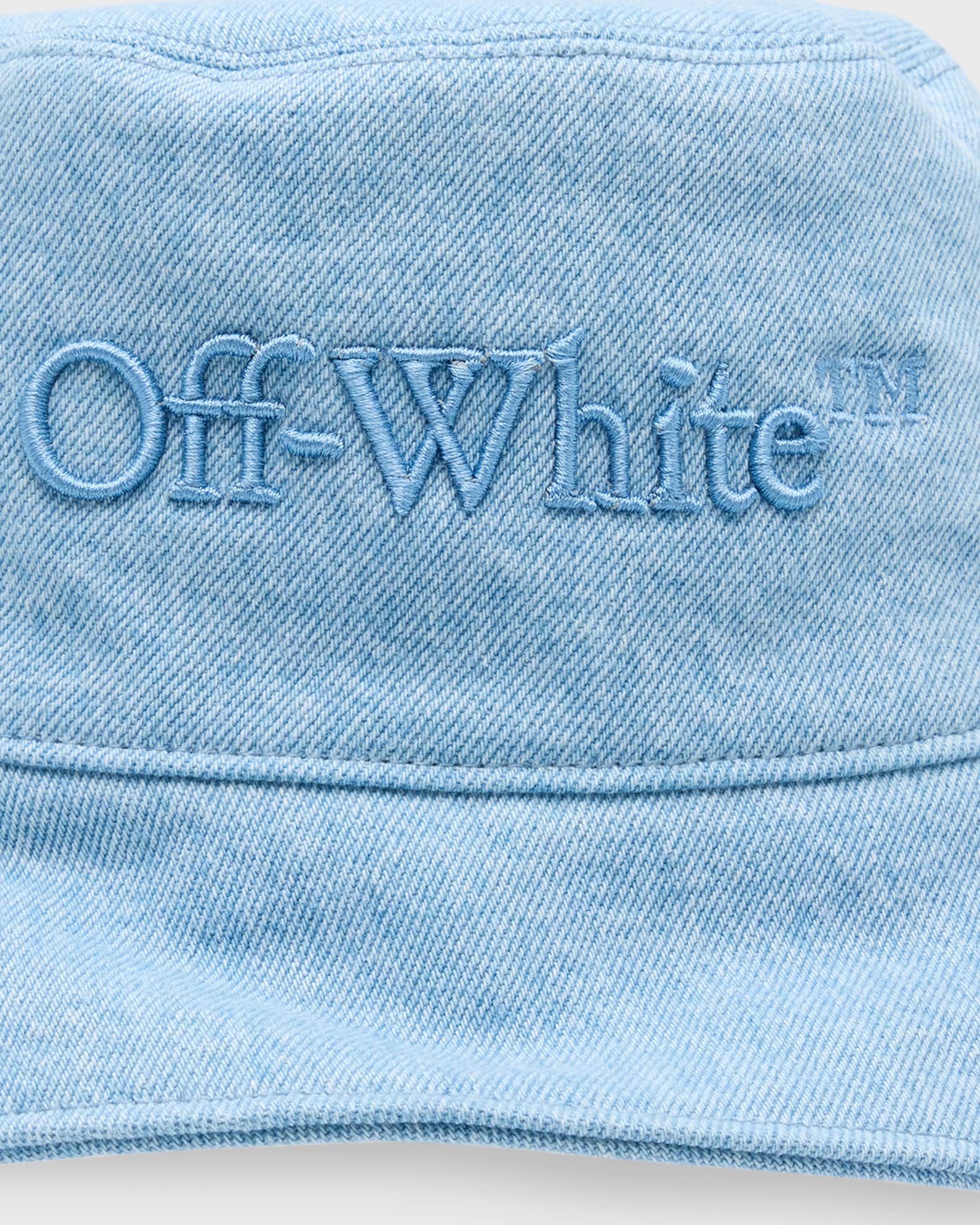 OffWhite Bookish Logo Denim Bucket Hat Neiman Marcus