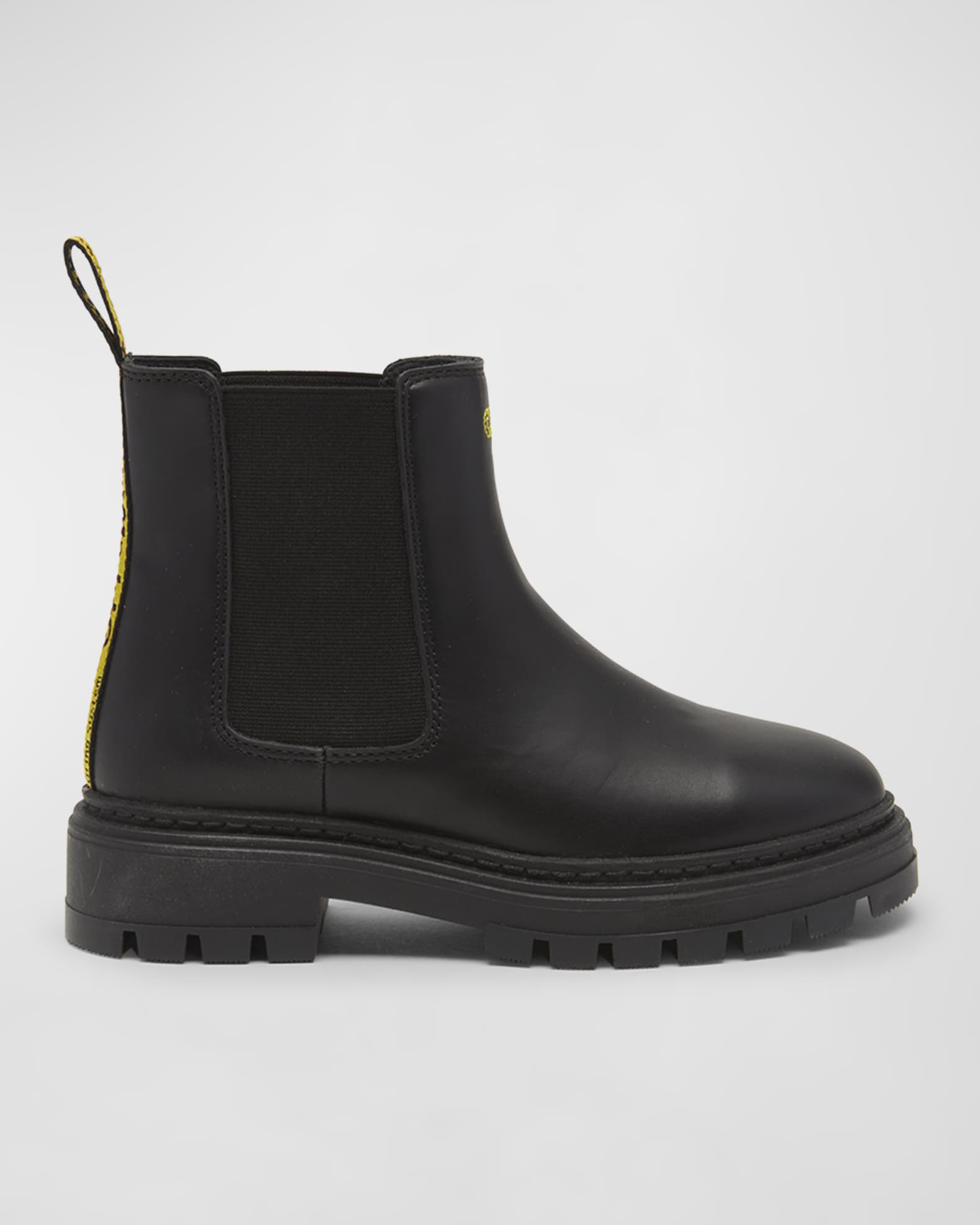 Off White Kid s Leather Chelsea Boots Toddler Kids Neiman Marcus