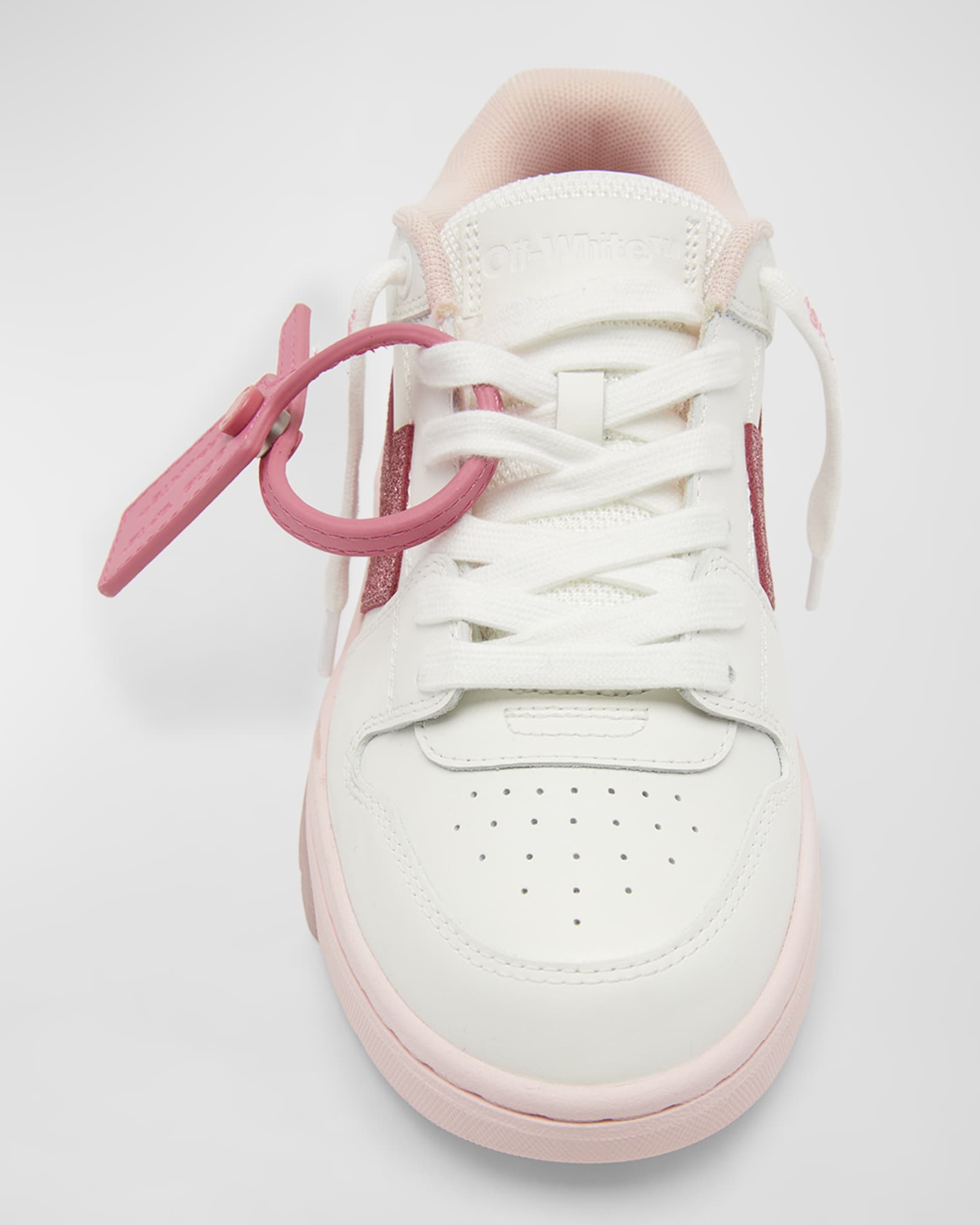 Off-White | Kids-girls Out of Office Leather Lace-Up Sneakers White/Pink 34