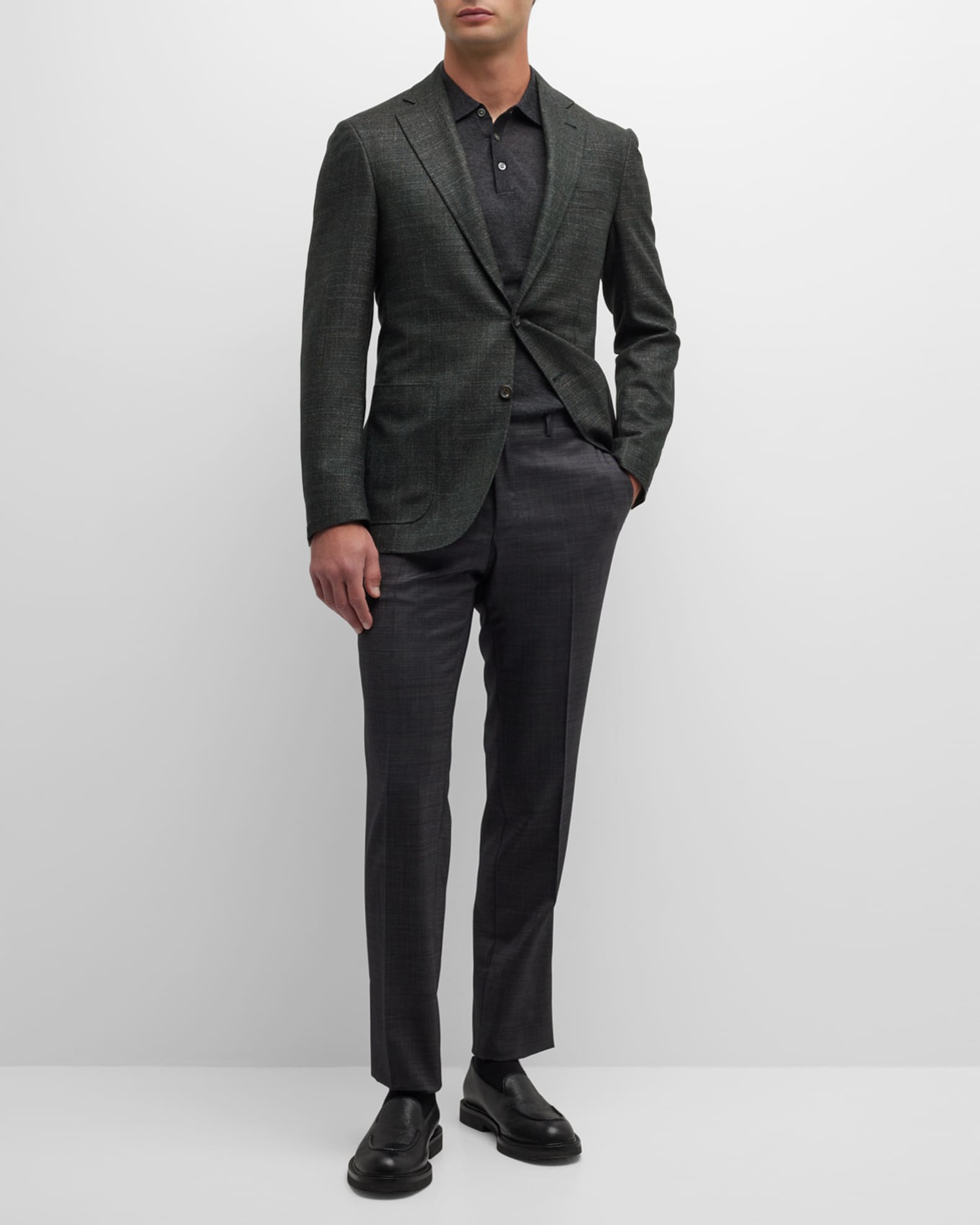 Canali Men's Wool-Blend Textured Blazer | Neiman Marcus