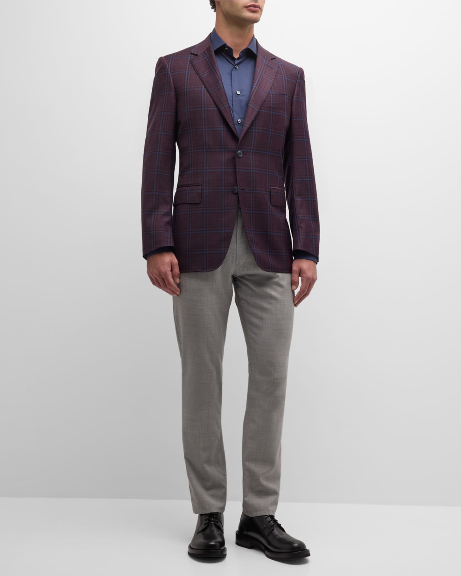 Men s Windowpane Wool Sport Coat