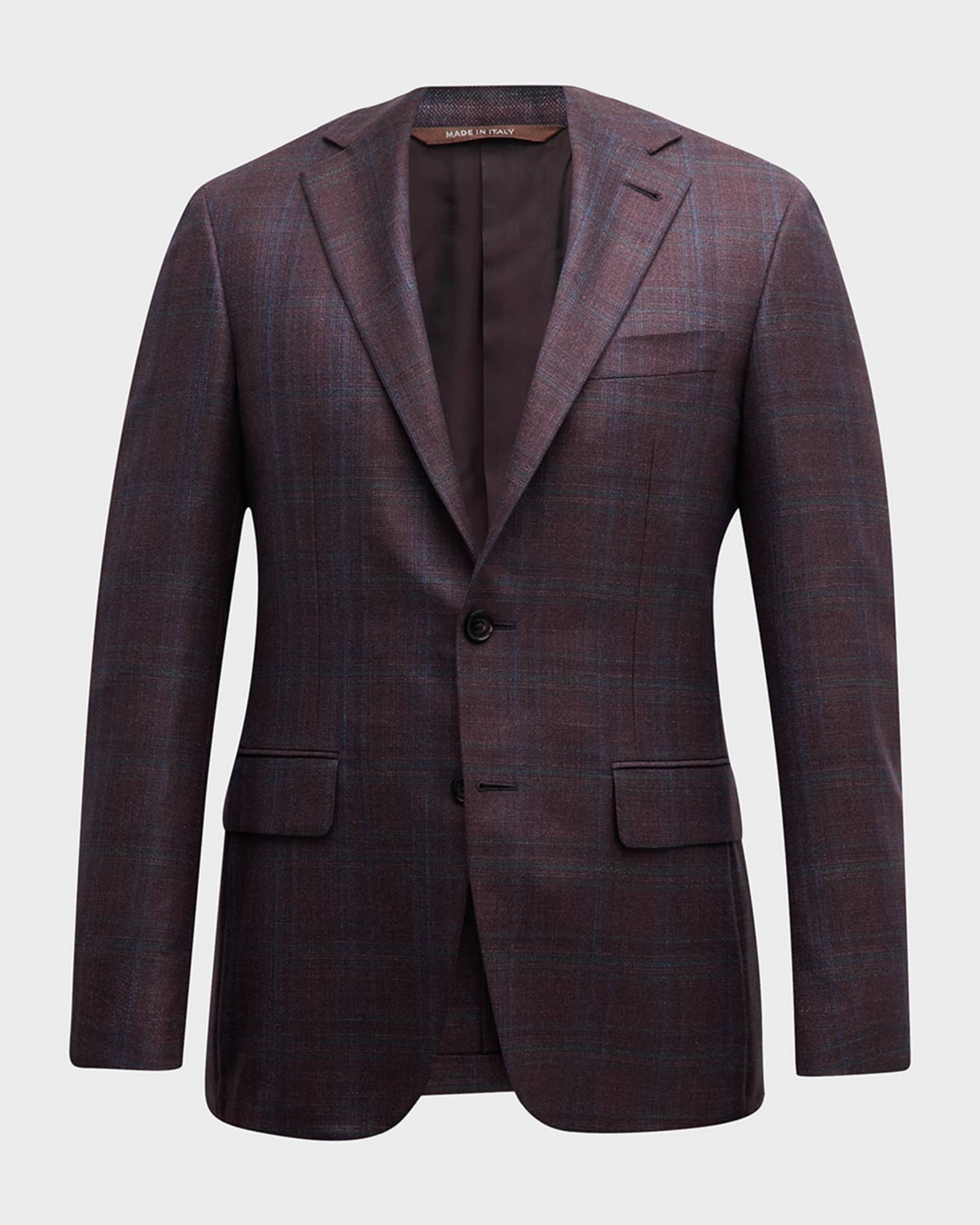 Men s Silk Cashmere Plaid Sport Coat