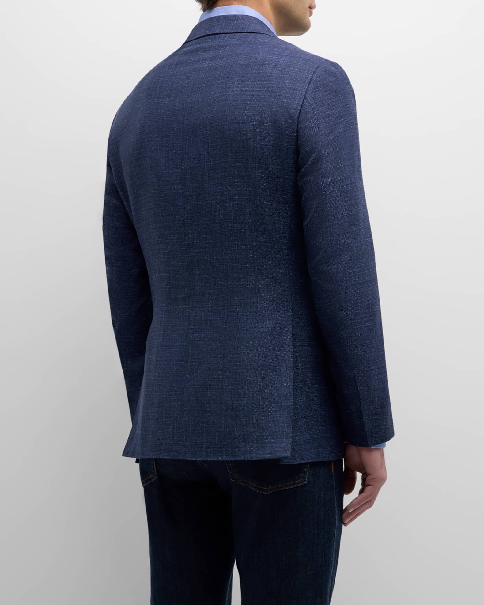 Canali Men's Textured Wool-Blend Blazer | Neiman Marcus