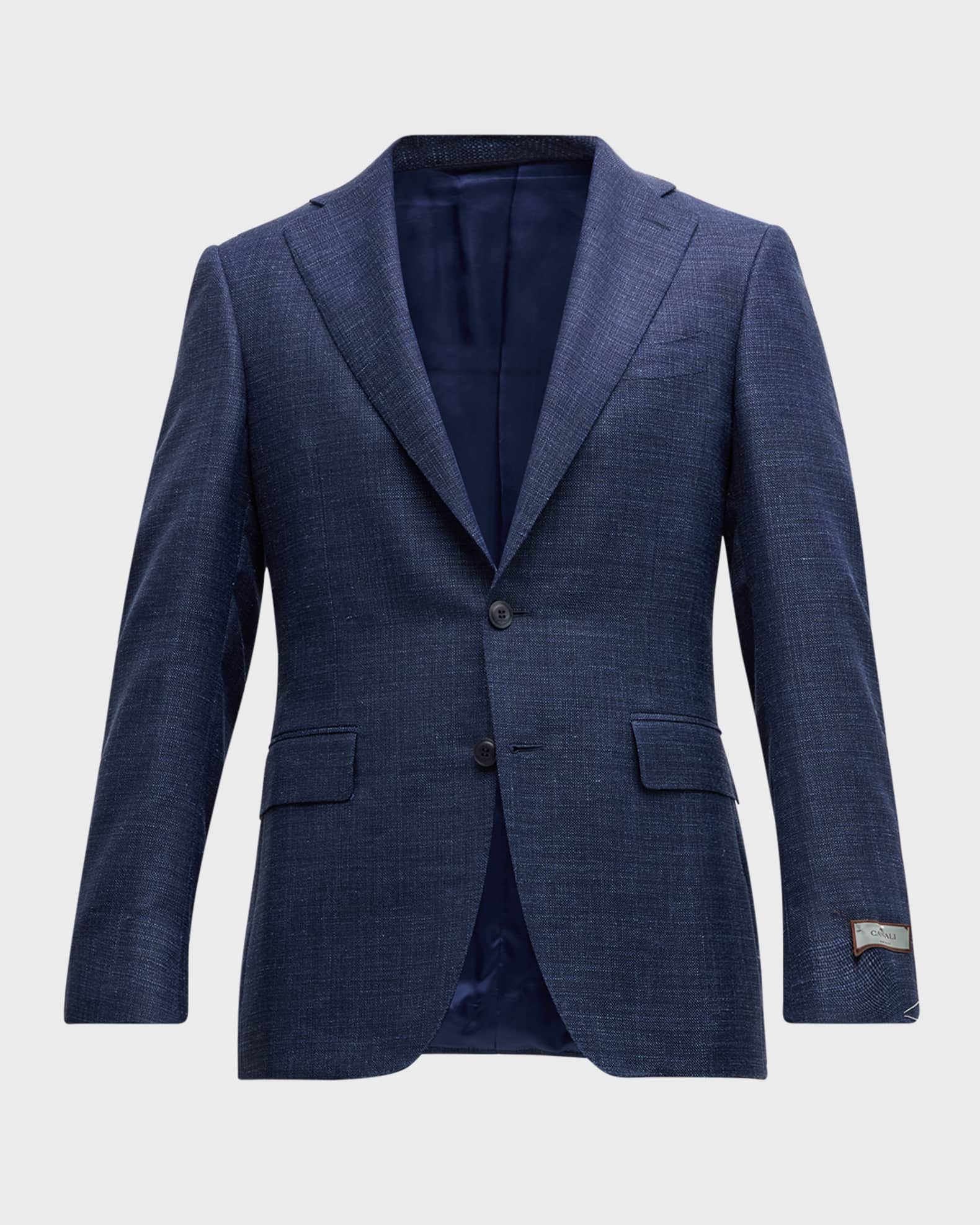 Canali Men's Textured Wool-Blend Blazer | Neiman Marcus