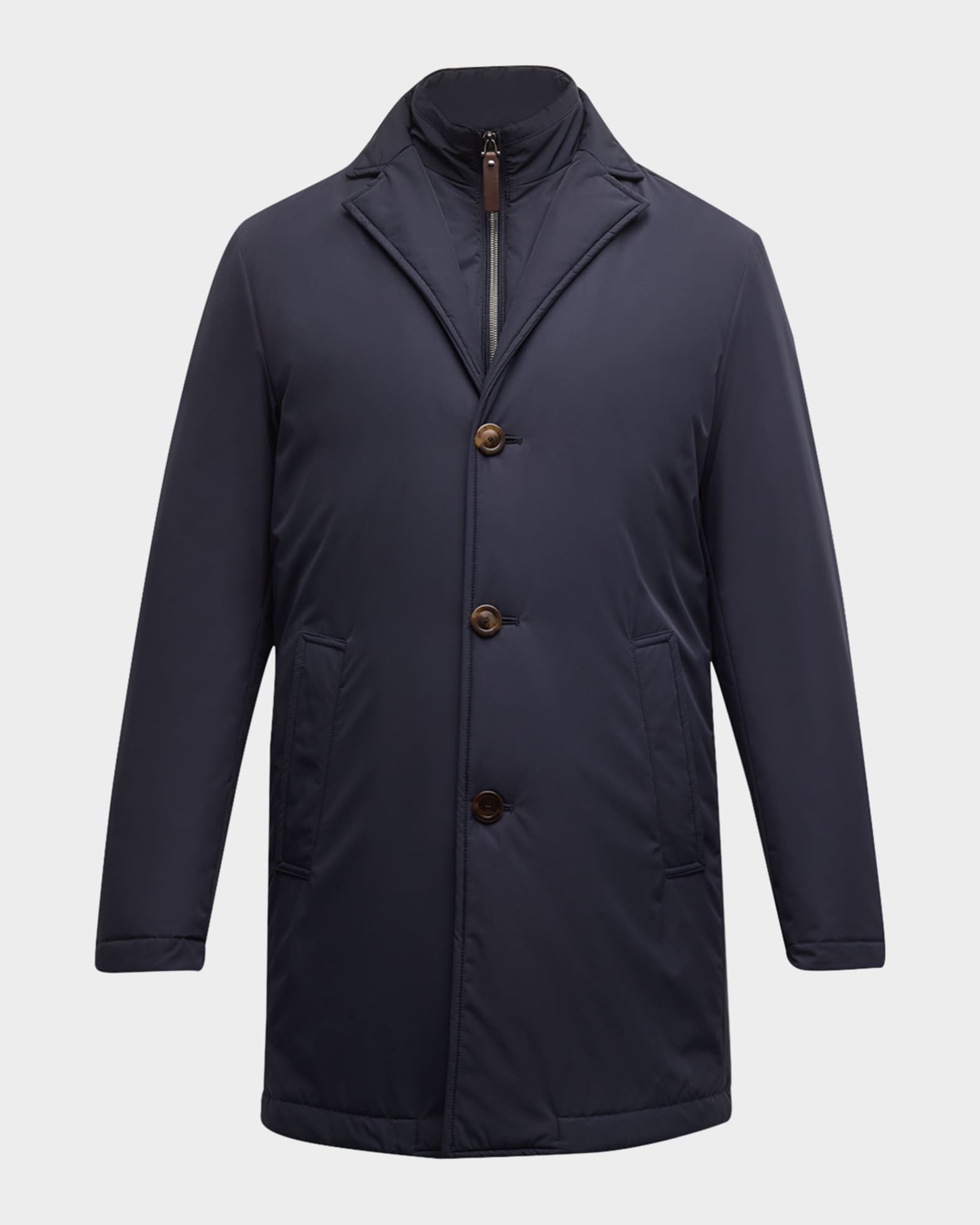 Canali Men's Tech Topcoat with Detachable Bib | Neiman Marcus