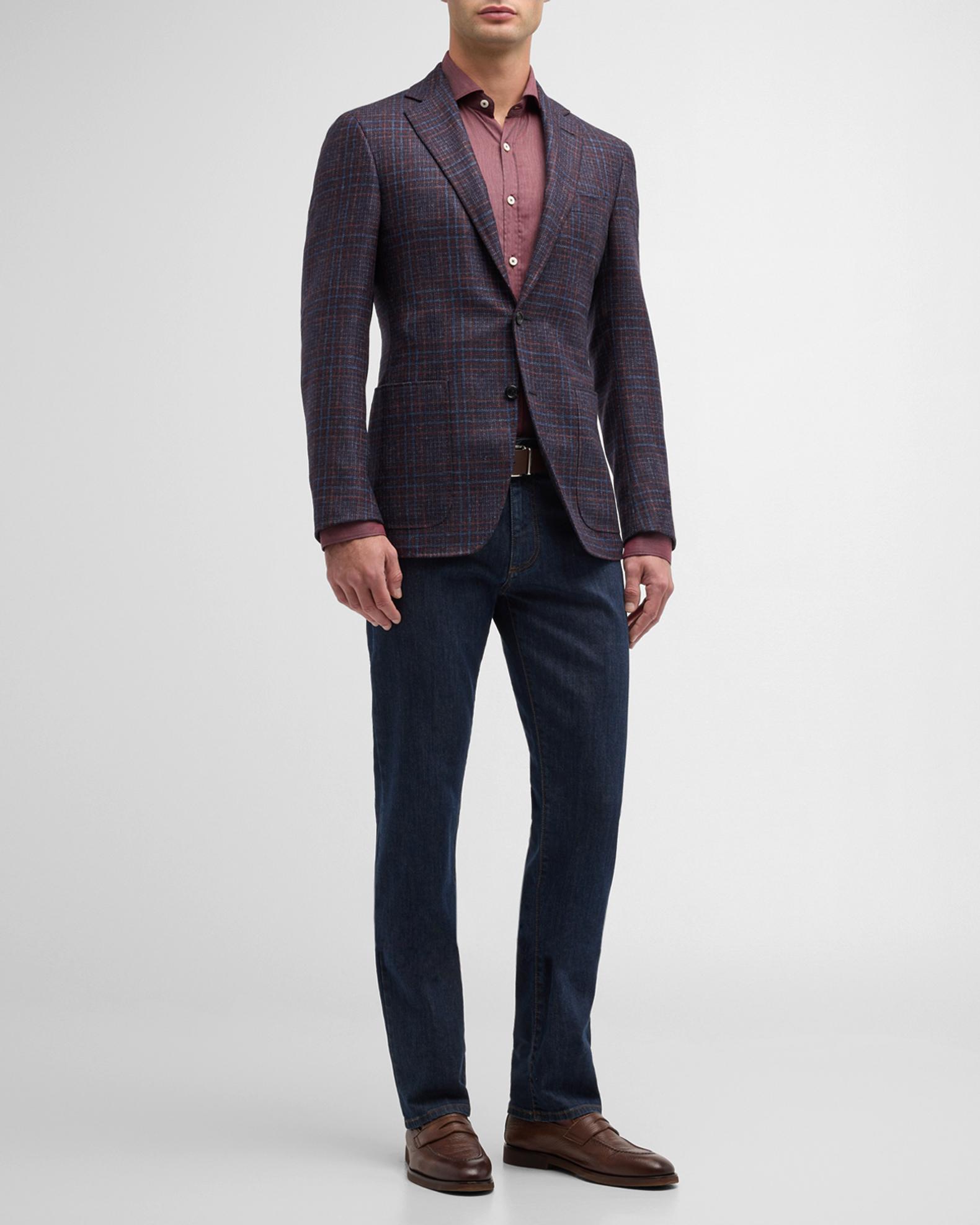 Blazer Canali En Laine Et Soie - Taille IT 58 (XXXL) - Marron Cuivré - Occasion Très Bon état