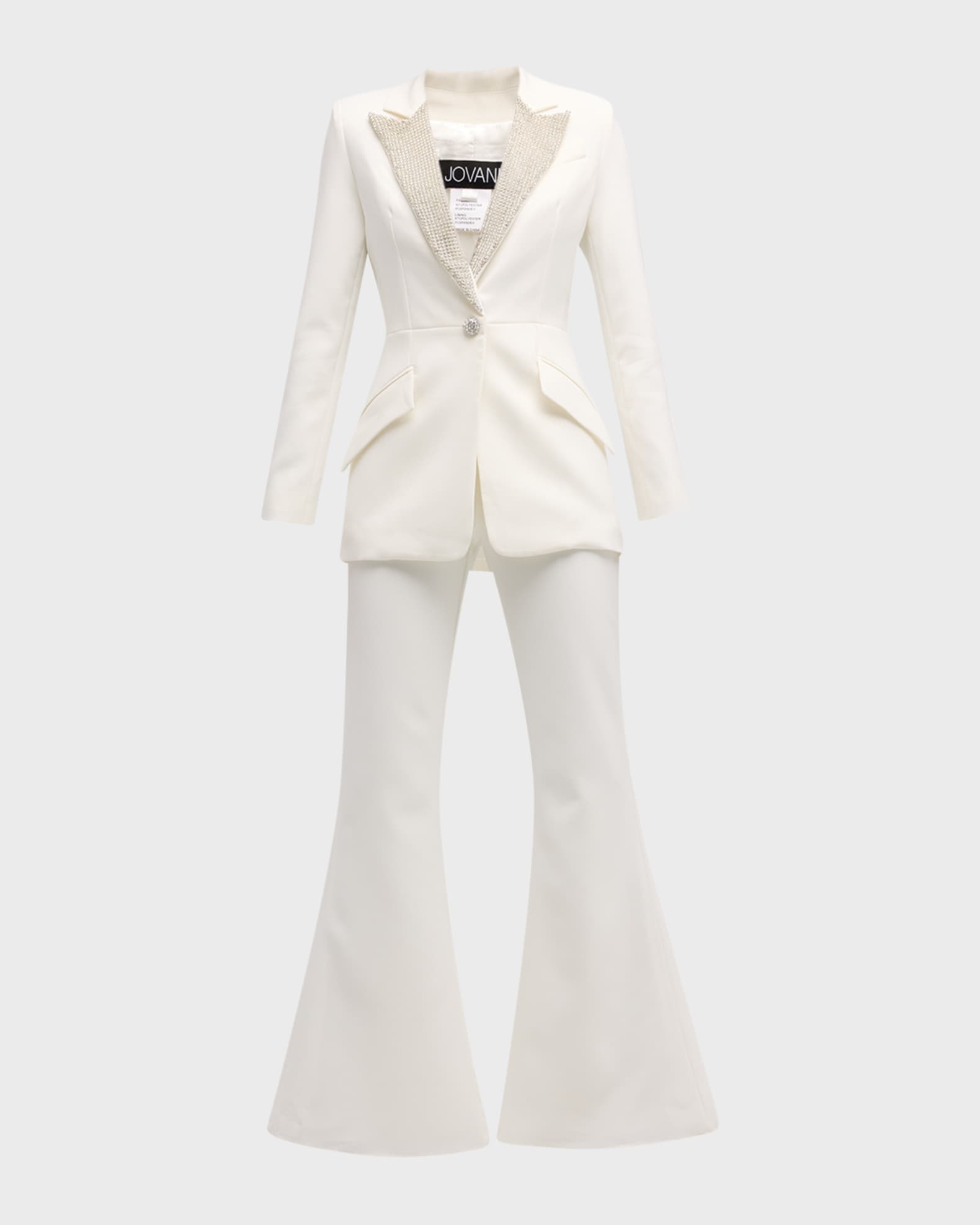 Jovani Rhinestone-Embellished Two-Piece Pants Suit | Neiman Marcus
