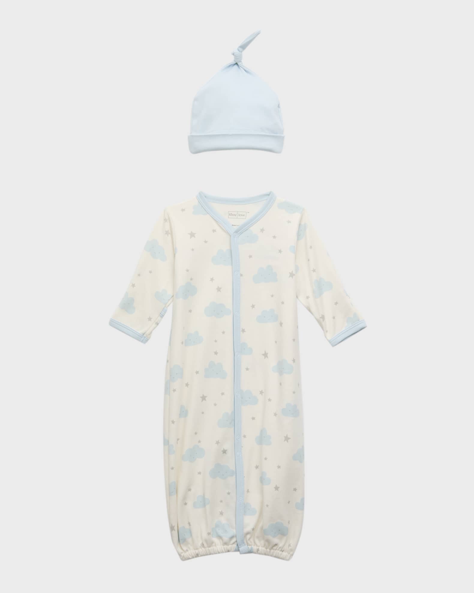 Kissy Love by Kissy Kissy Boy's Breezy Clouds Nightgown & Hat Set, Size