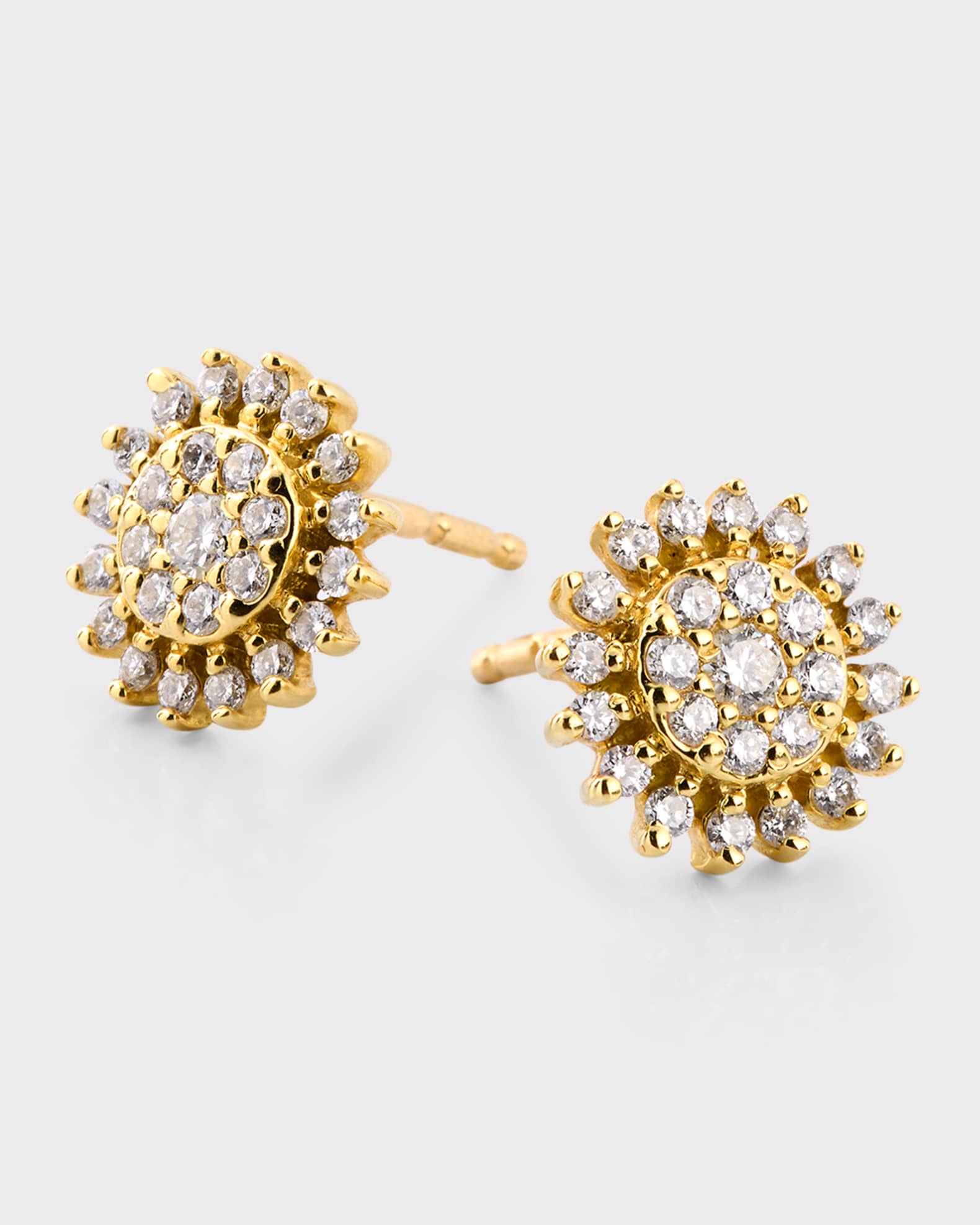 Gems of Distinction 14K Gold 0.21ctw Diamond Starburst Stud Earrings main image 1