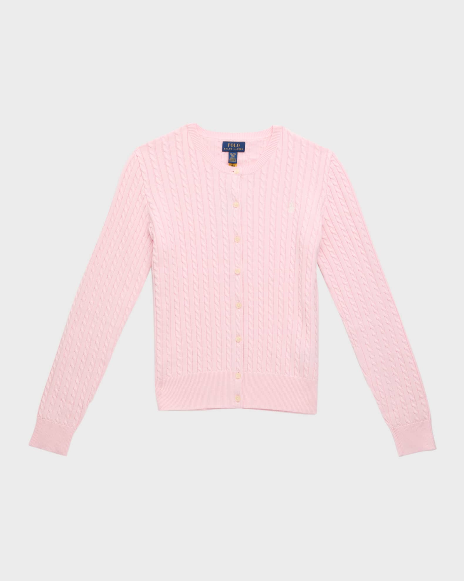 【Y2K／韓国ガーリー】　RALPH LAUREN ピンク×白　XS　低身長 Ralph Lauren Childrenswear Girl's Mini Cable Knit Sweater