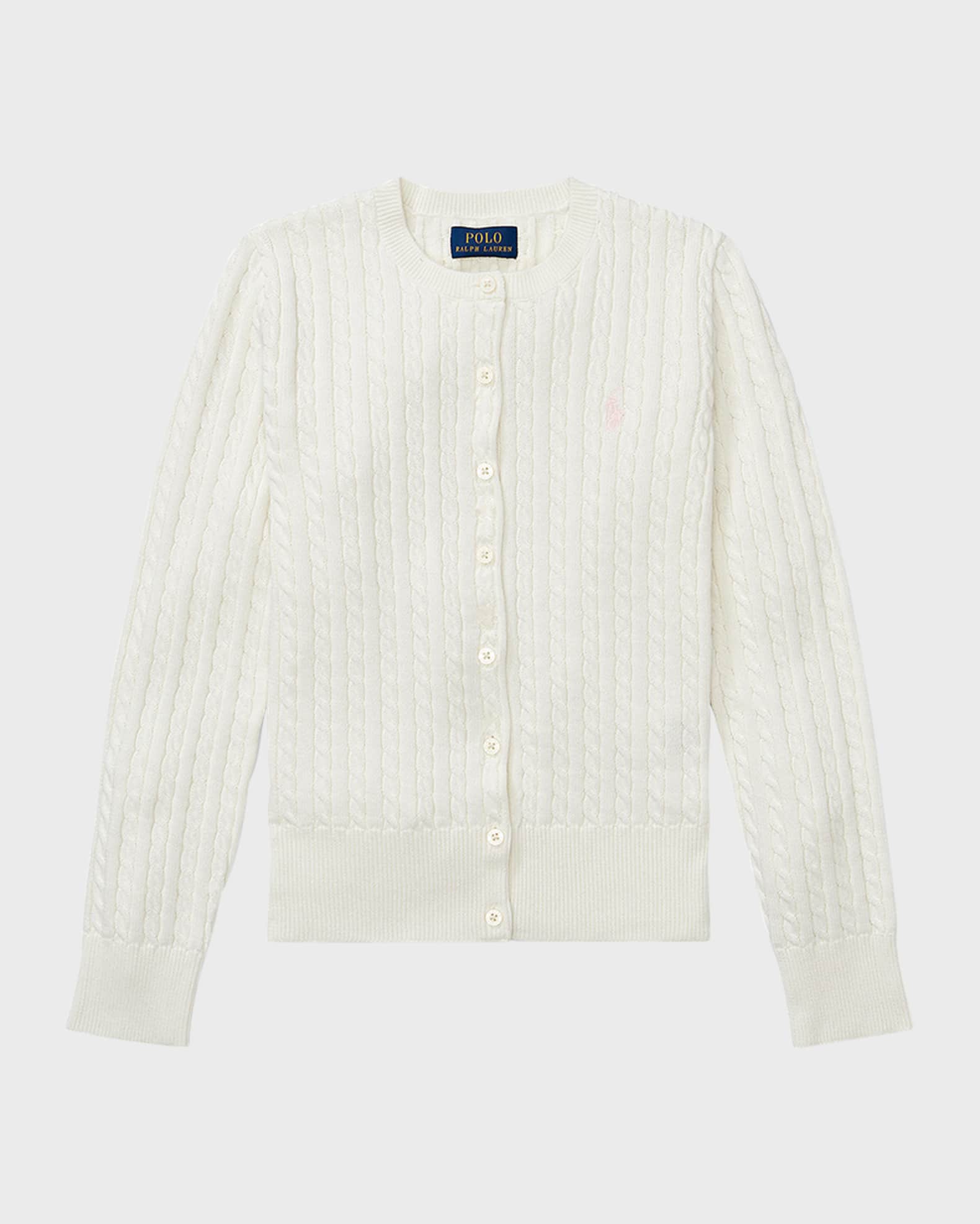 Ralph Lauren Childrenswear Girl's Mini Cable-Knit Cardigan, Size S-XL