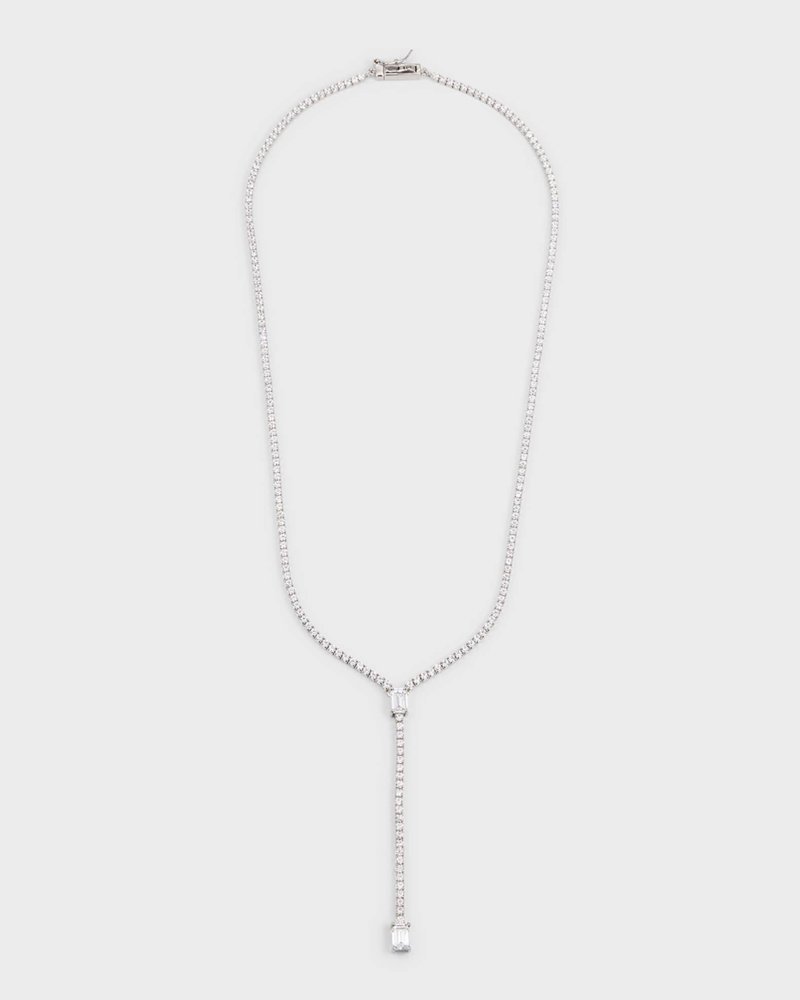 Mixed-Cut Cubic Zirconia Y-Drop Necklace 0