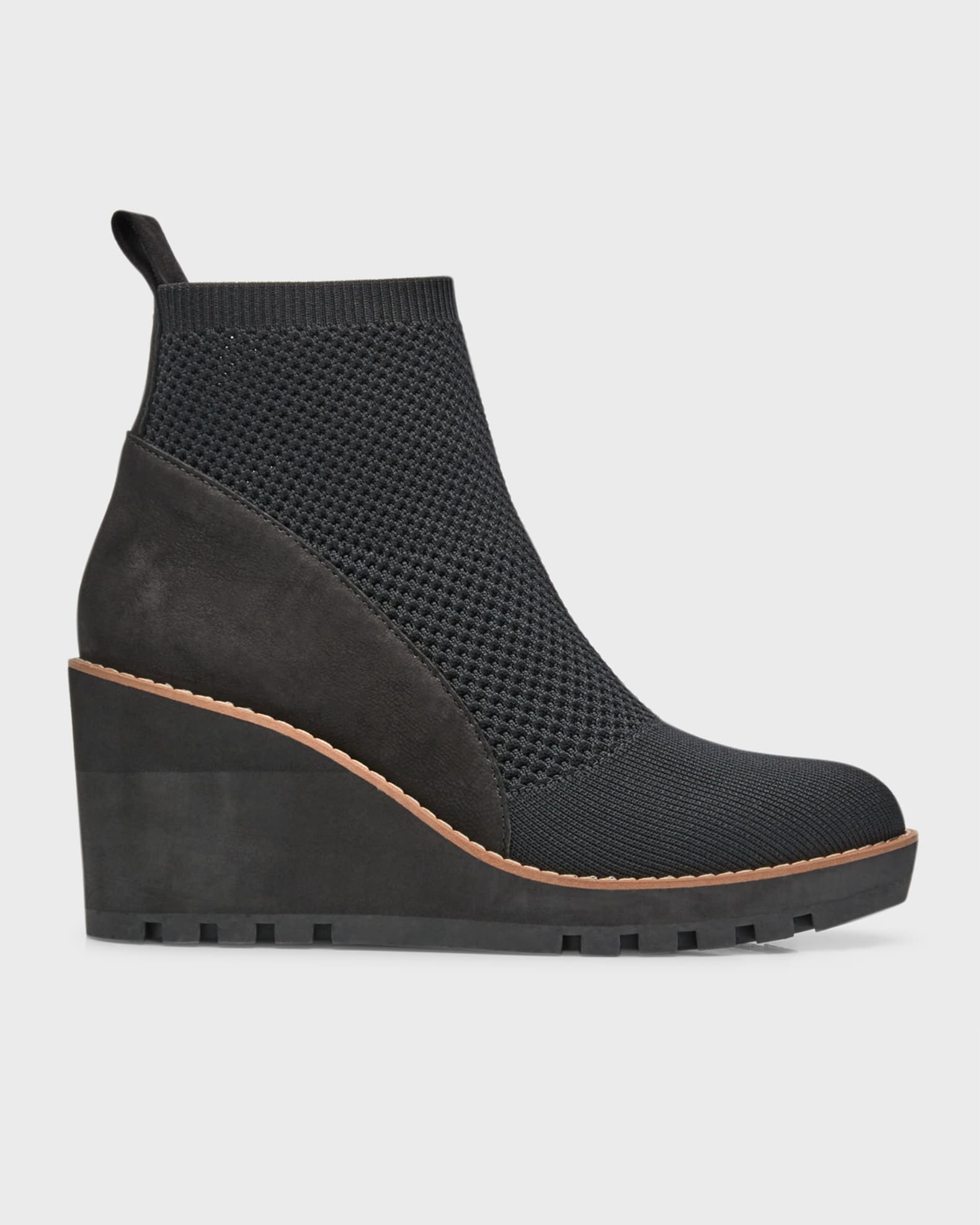 Eileen Fisher Quill Stretch Knit Wedge Booties | Neiman Marcus
