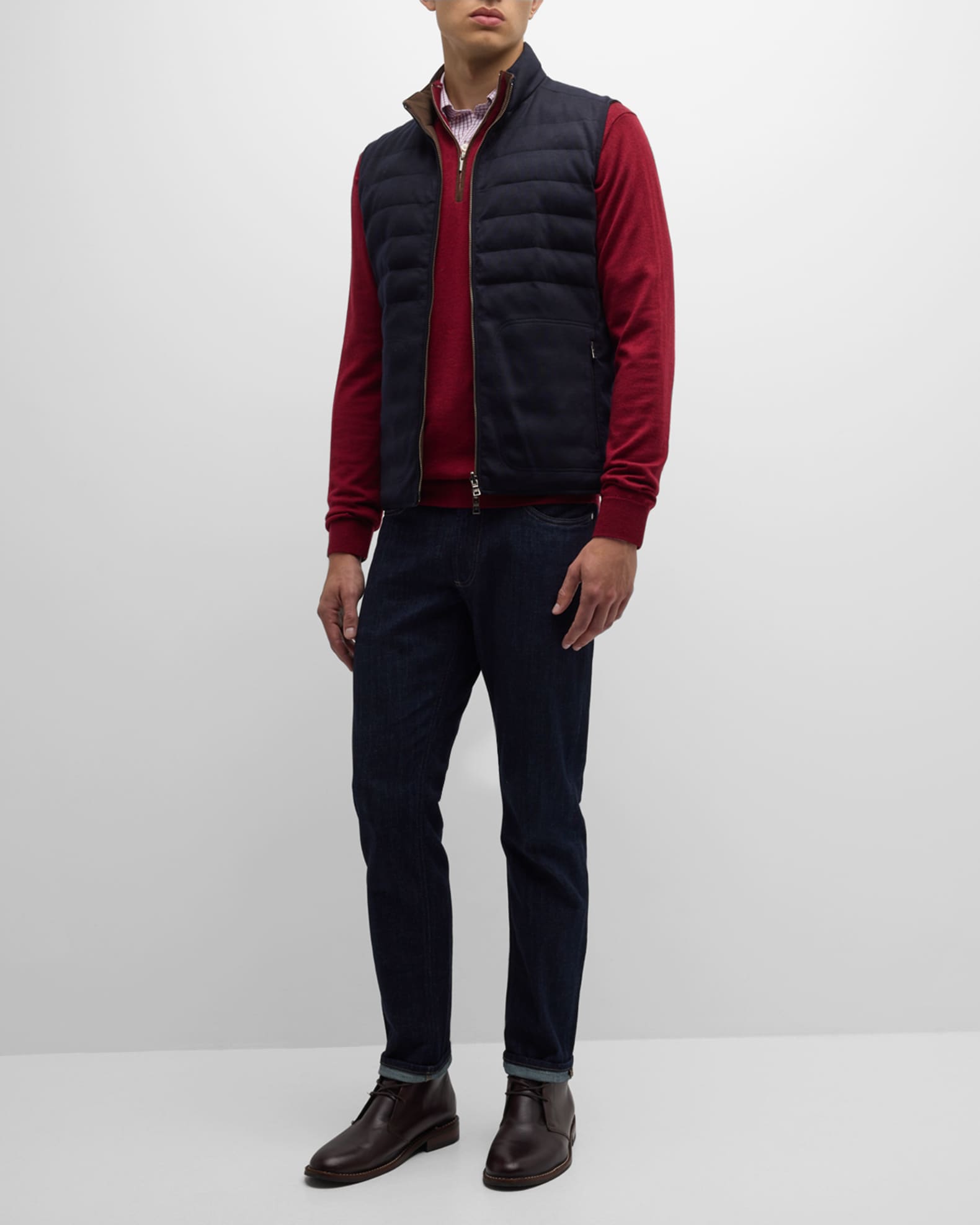 Peter Millar Men's Excursionist Flex Reversible Knit Vest | Neiman Marcus