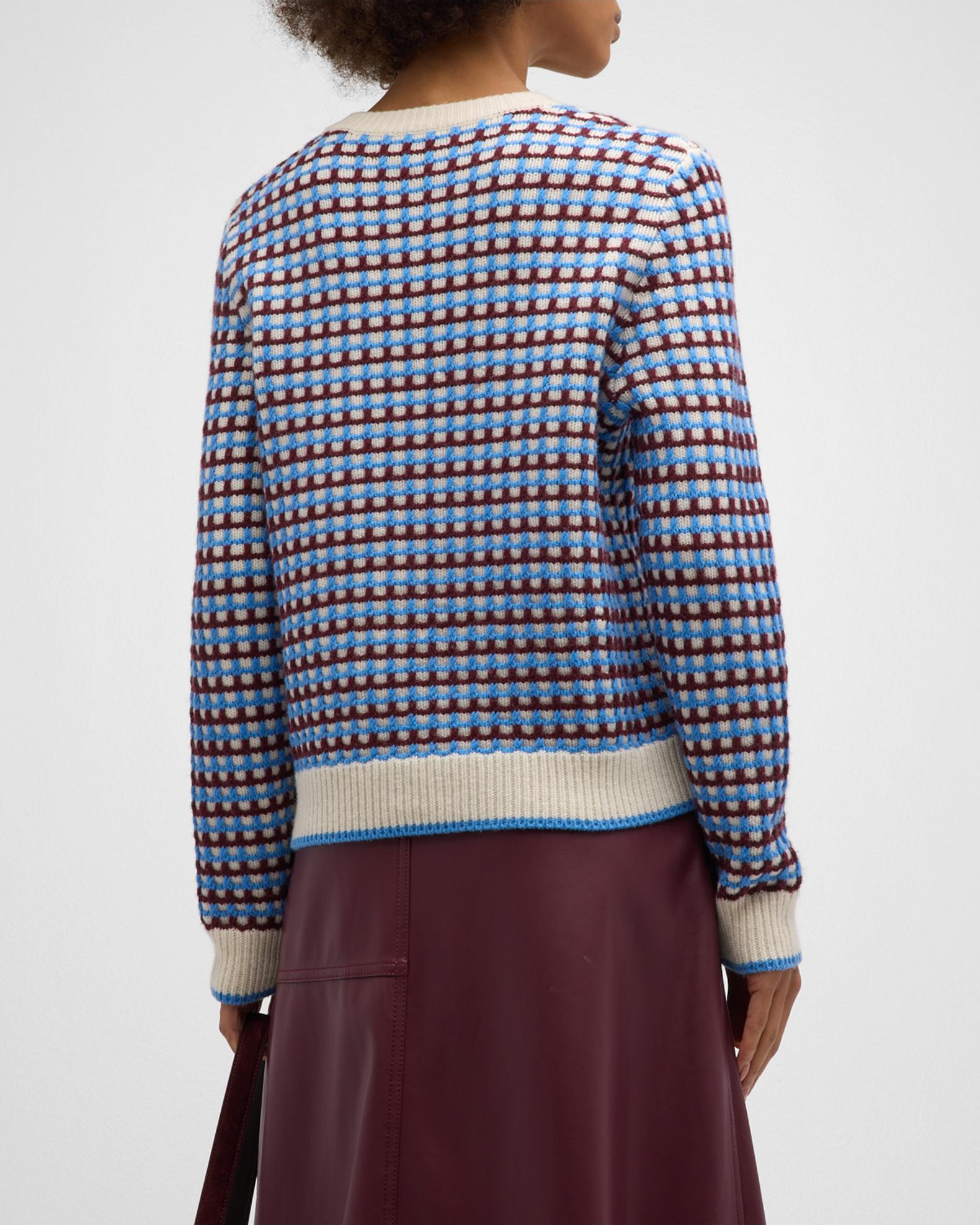 Chinti And Parker Retro Check Wool-Cashmere Sweater | Neiman Marcus