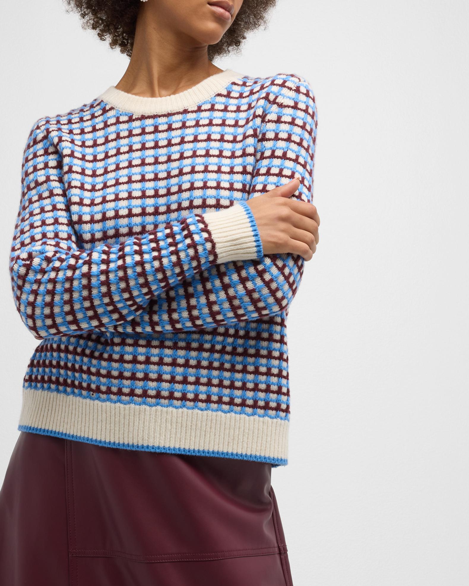 Chinti And Parker Retro Check Wool-Cashmere Sweater | Neiman Marcus
