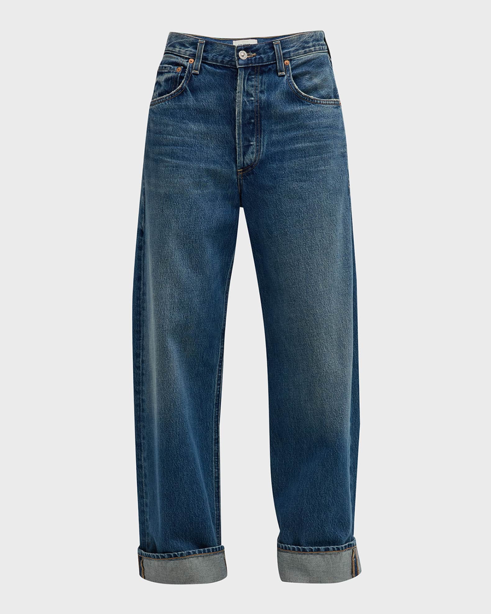 Citizens of Humanity Ayla Baggy Cuffed Cropped Jeans Neiman Marcus