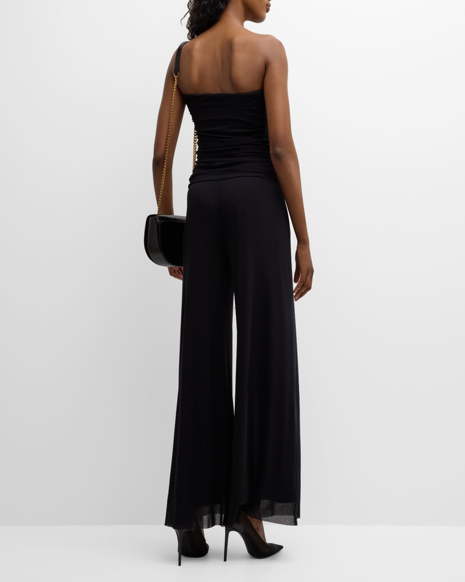 Strapless Wide Leg Tulle Jumpsuit