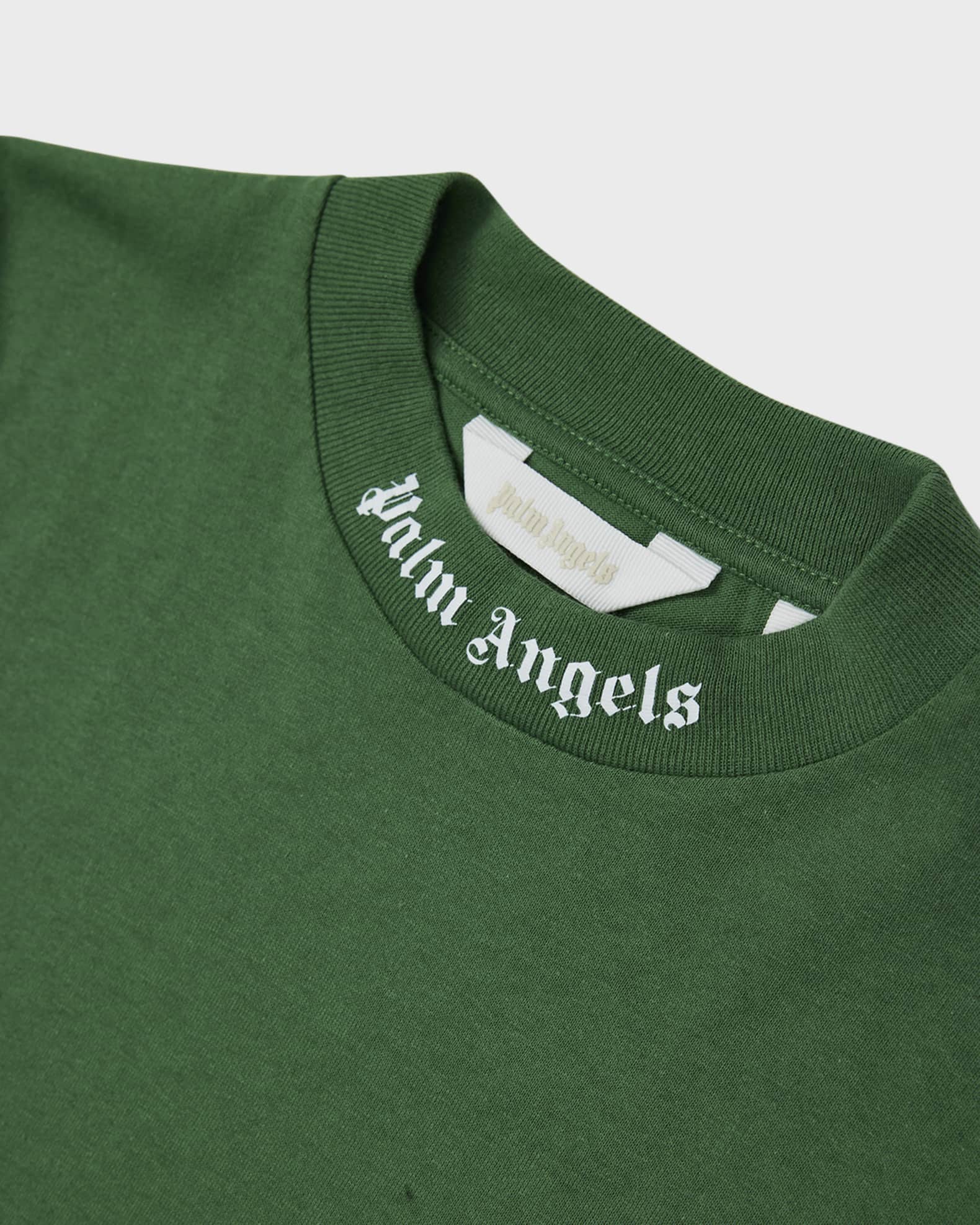 Palm Angels Kids green Cotton Logo T-shirt (4-12 Years)