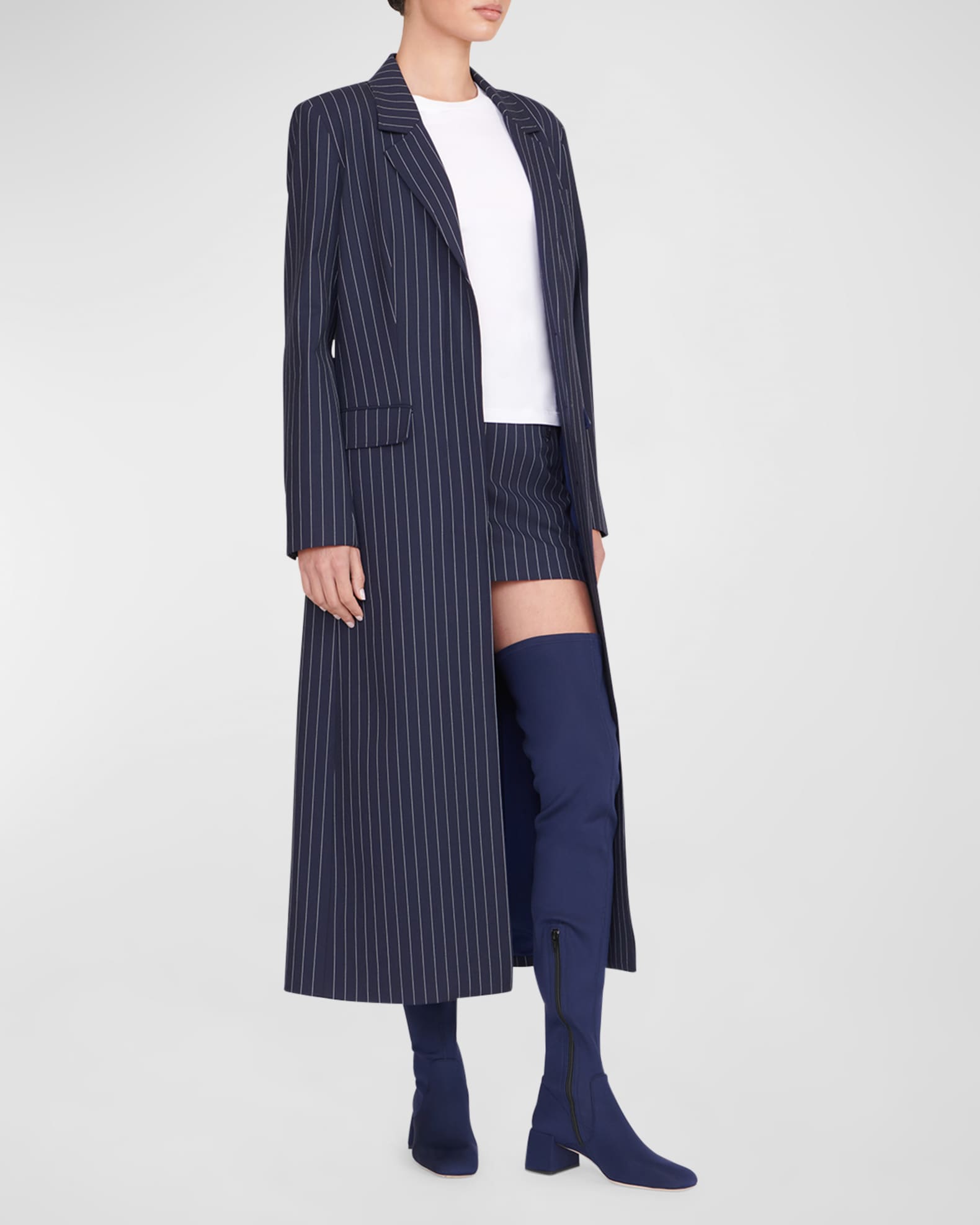 Staud Ralph Pinstripe Trench Coat Neiman Marcus