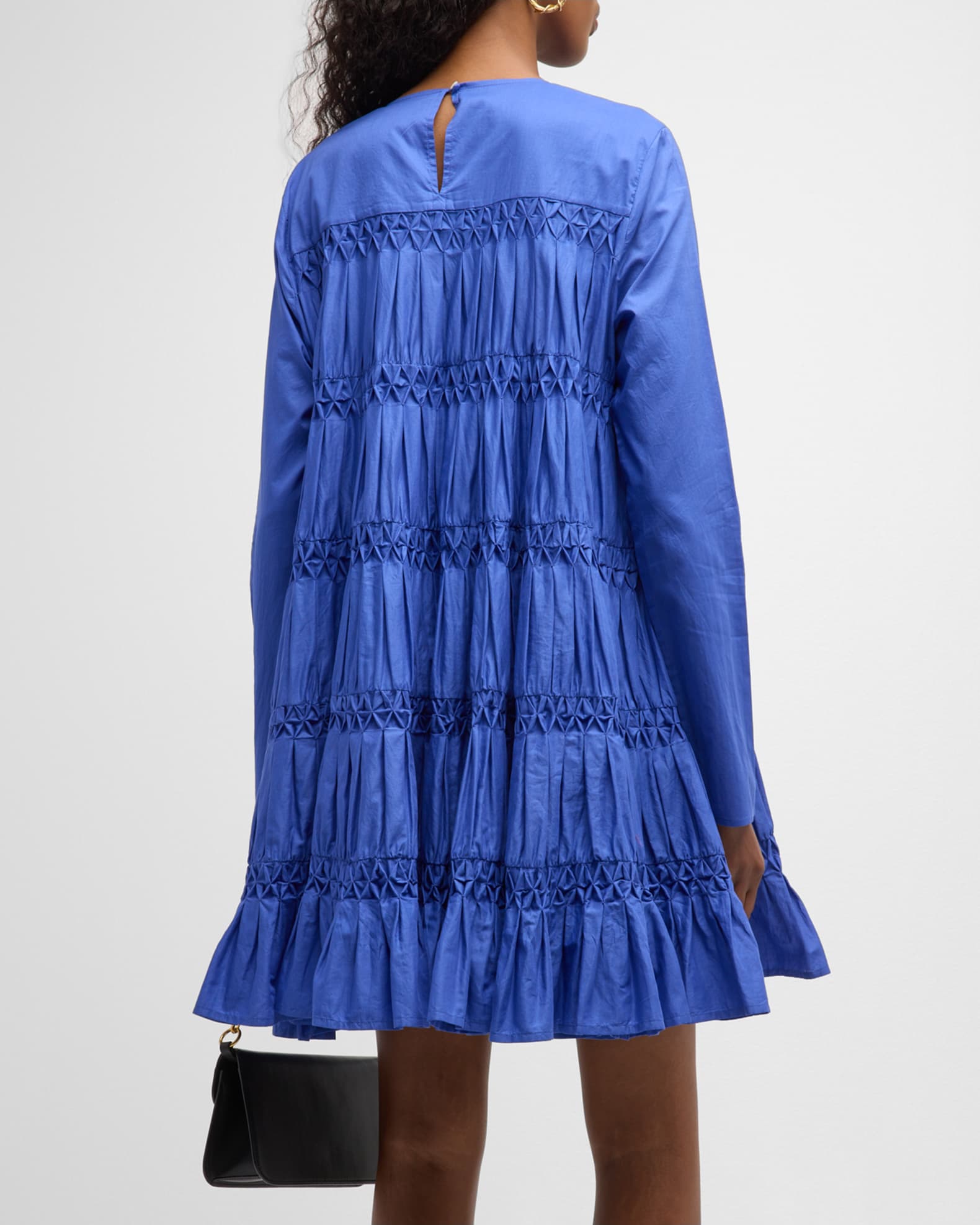 Merlette Boden Tiered Pintuck Cotton Mini Dress | Neiman Marcus