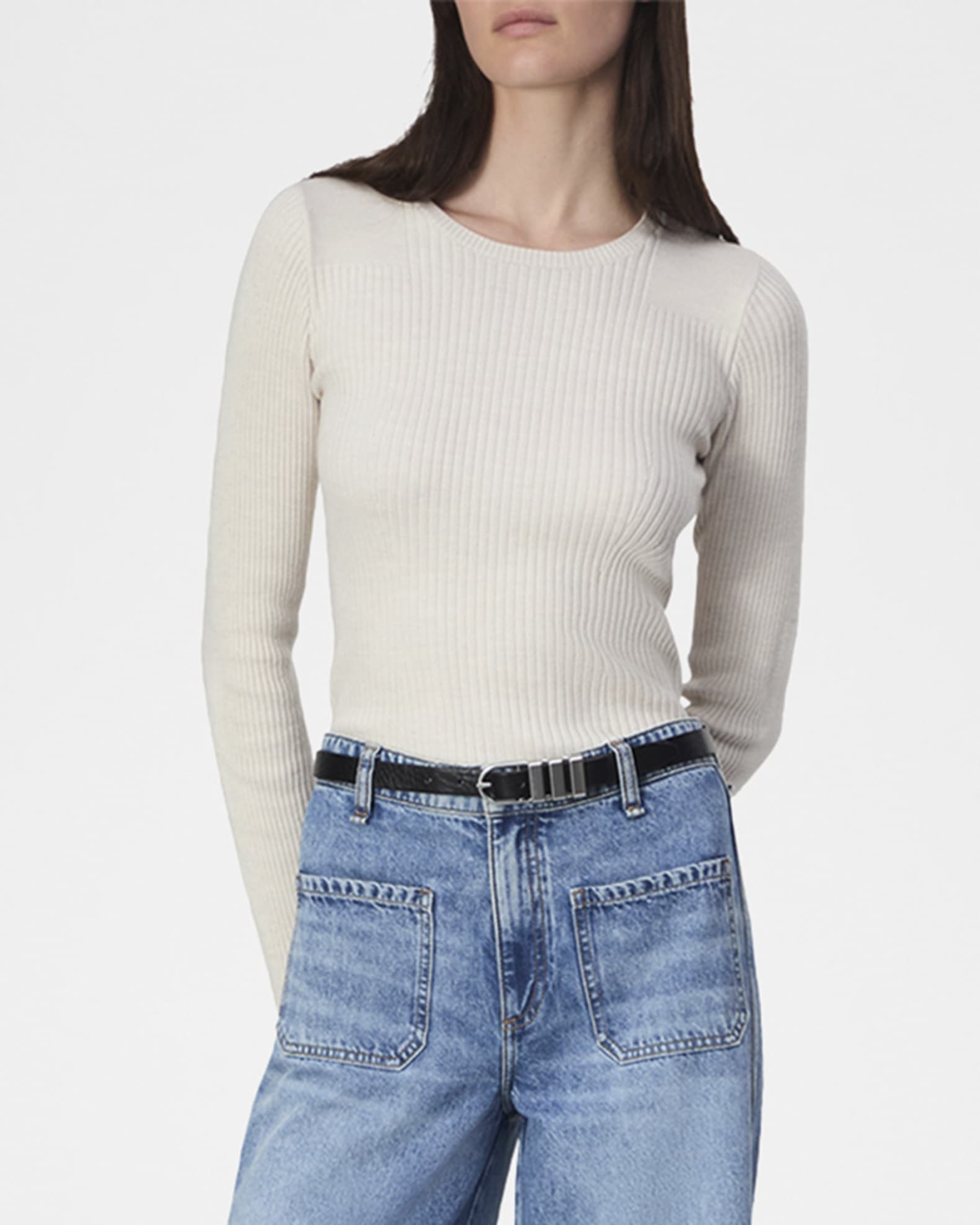 Audrina Ribbed Crewneck Sweater 1