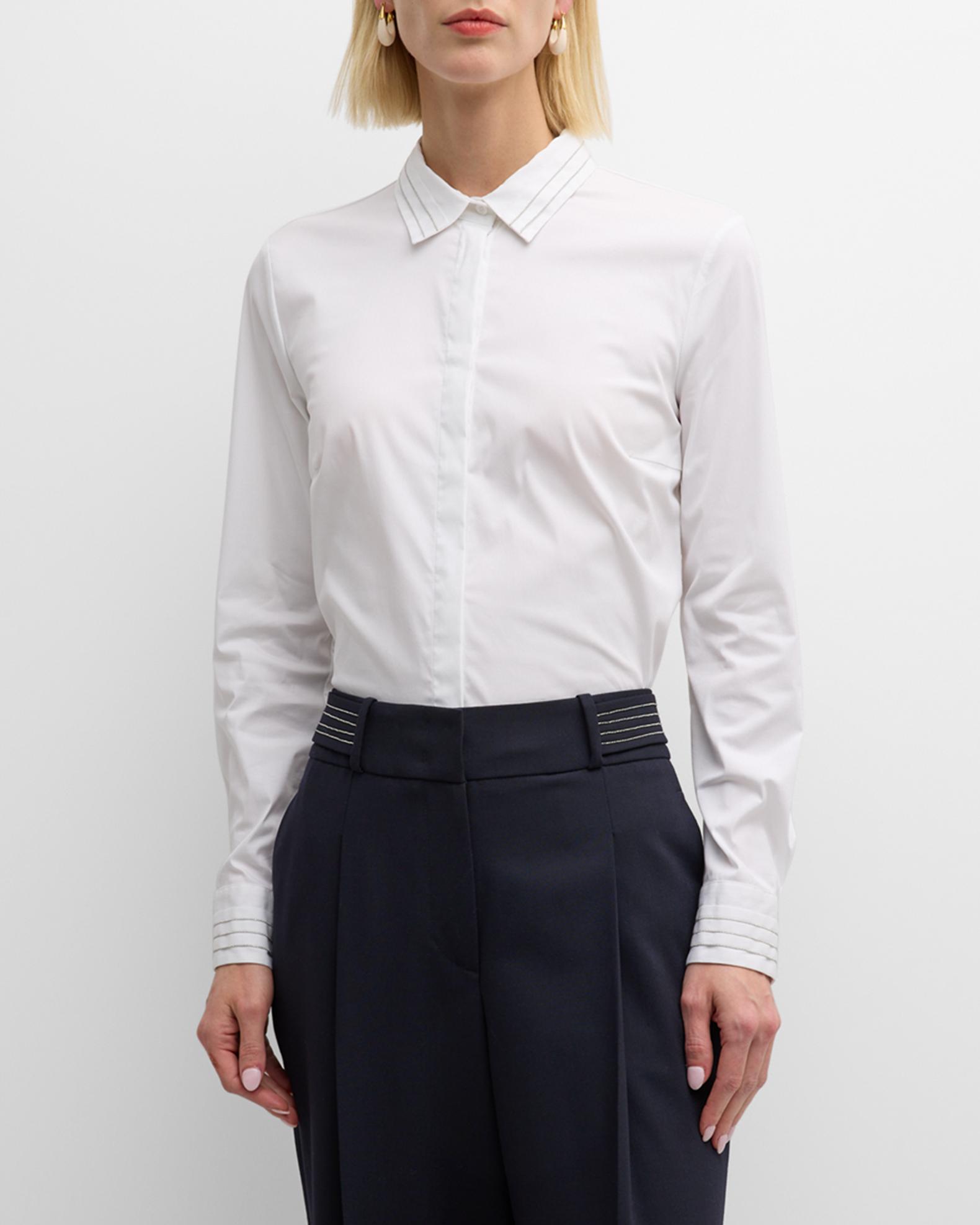 BUTTON DETAILED POPLIN SHIRT