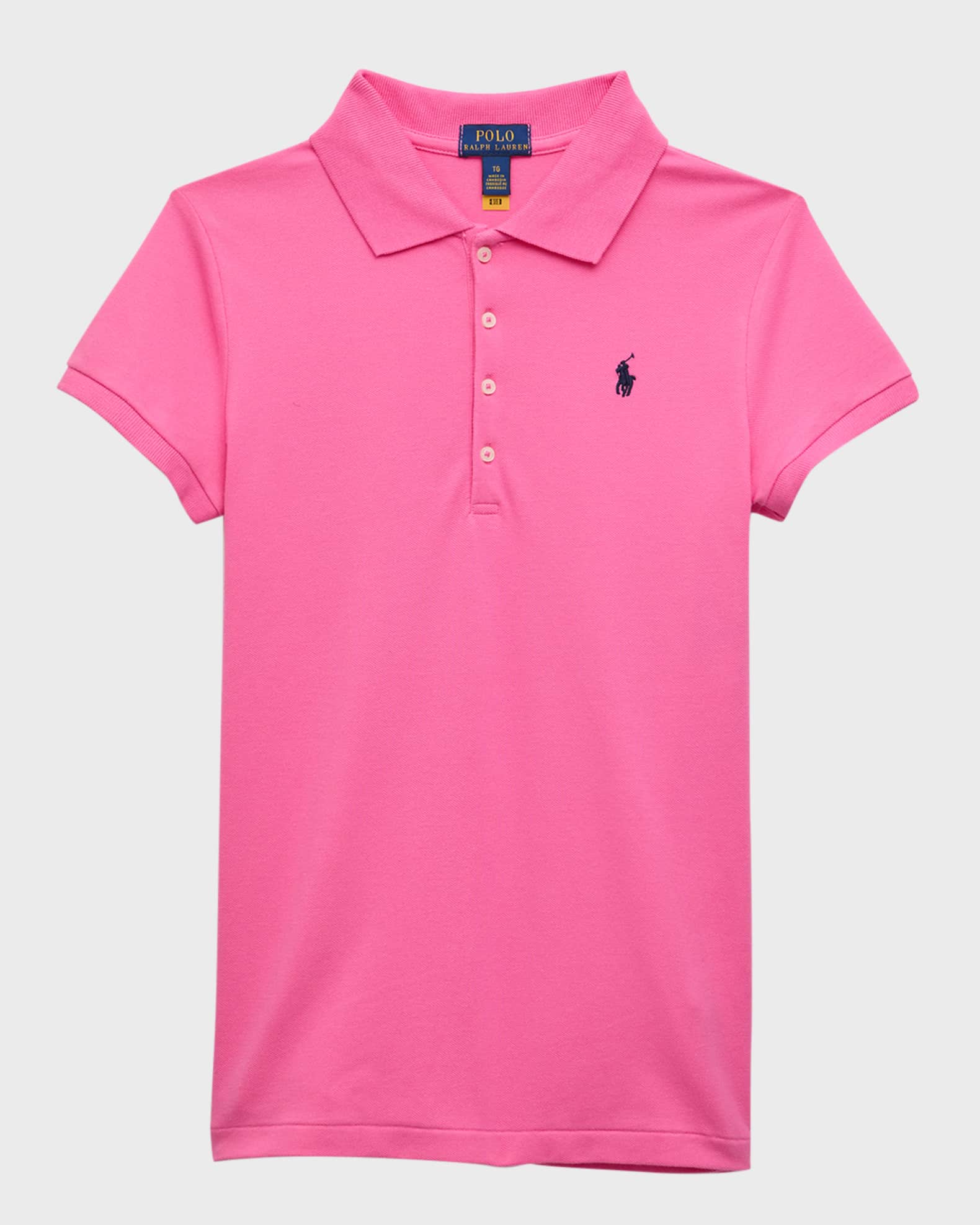 Girl's Short-Sleeve Logo Embroidery Polo Shirt 0