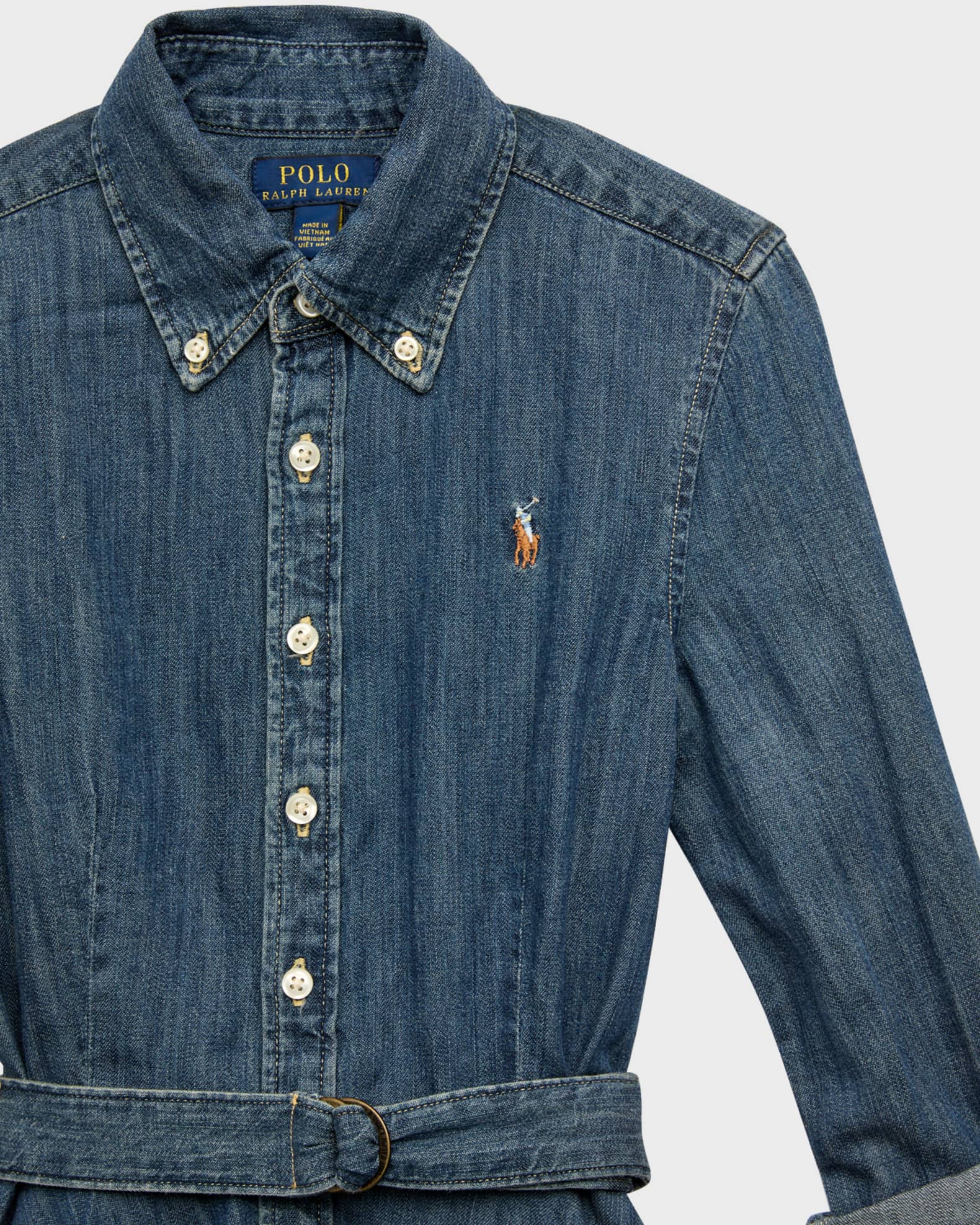 Polo Ralph Lauren Girl's Belted Denim Shirtdress