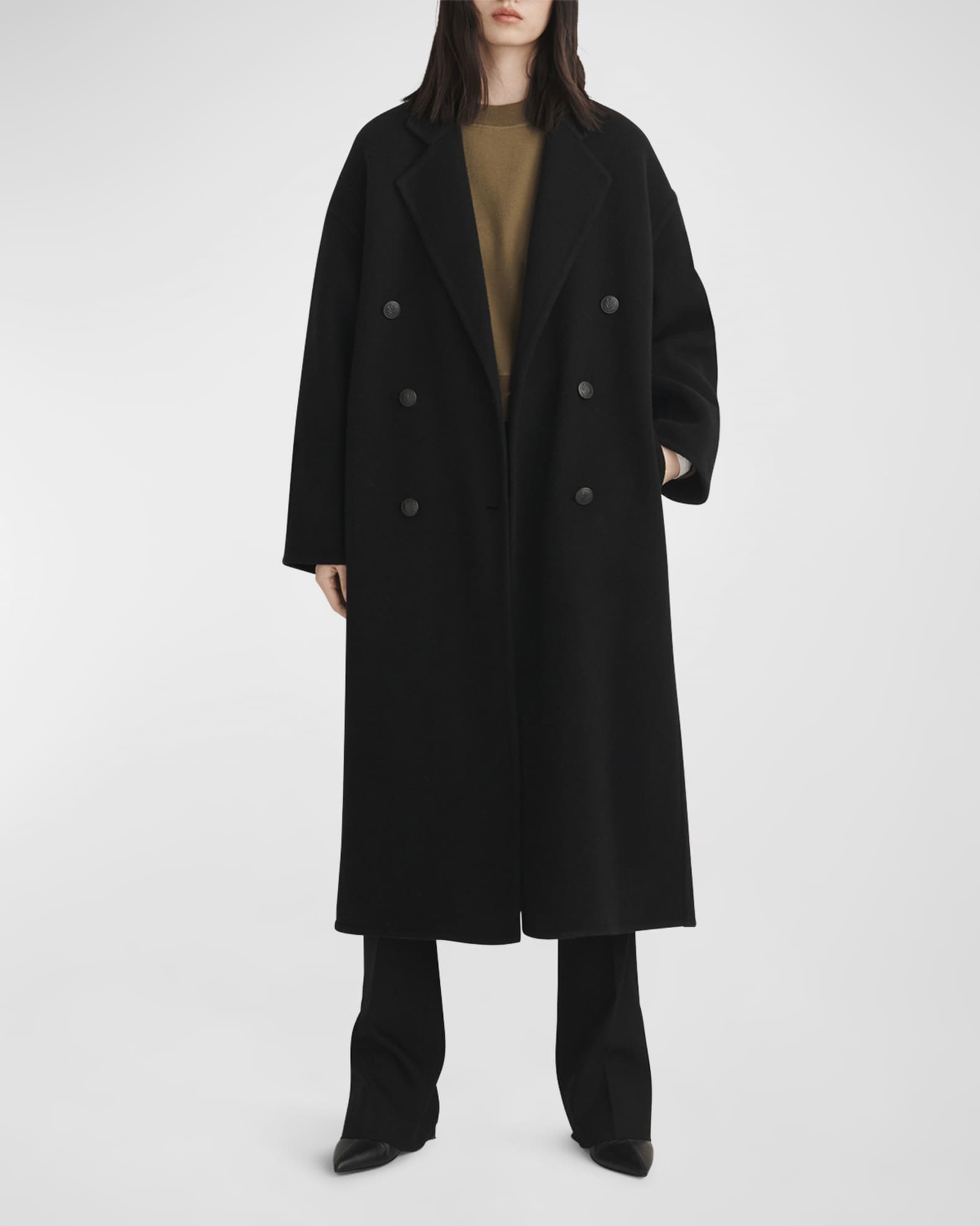 Italian Wool Cashmere Double Breasted Tailored Coat