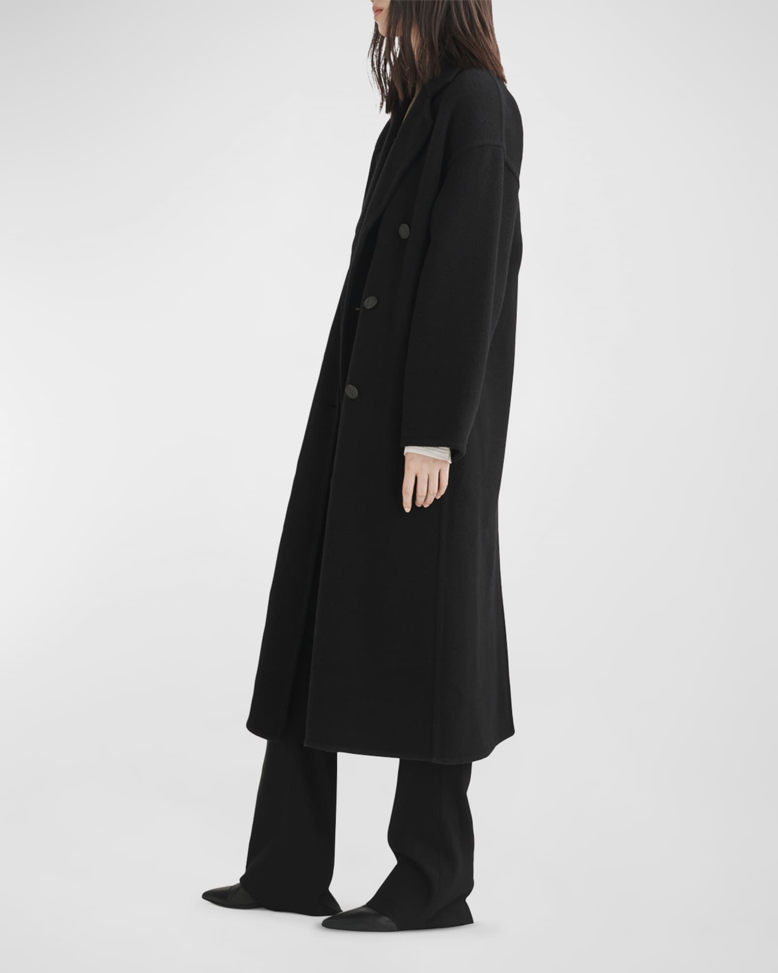 Italian Wool Double Breasted Tailored Coat