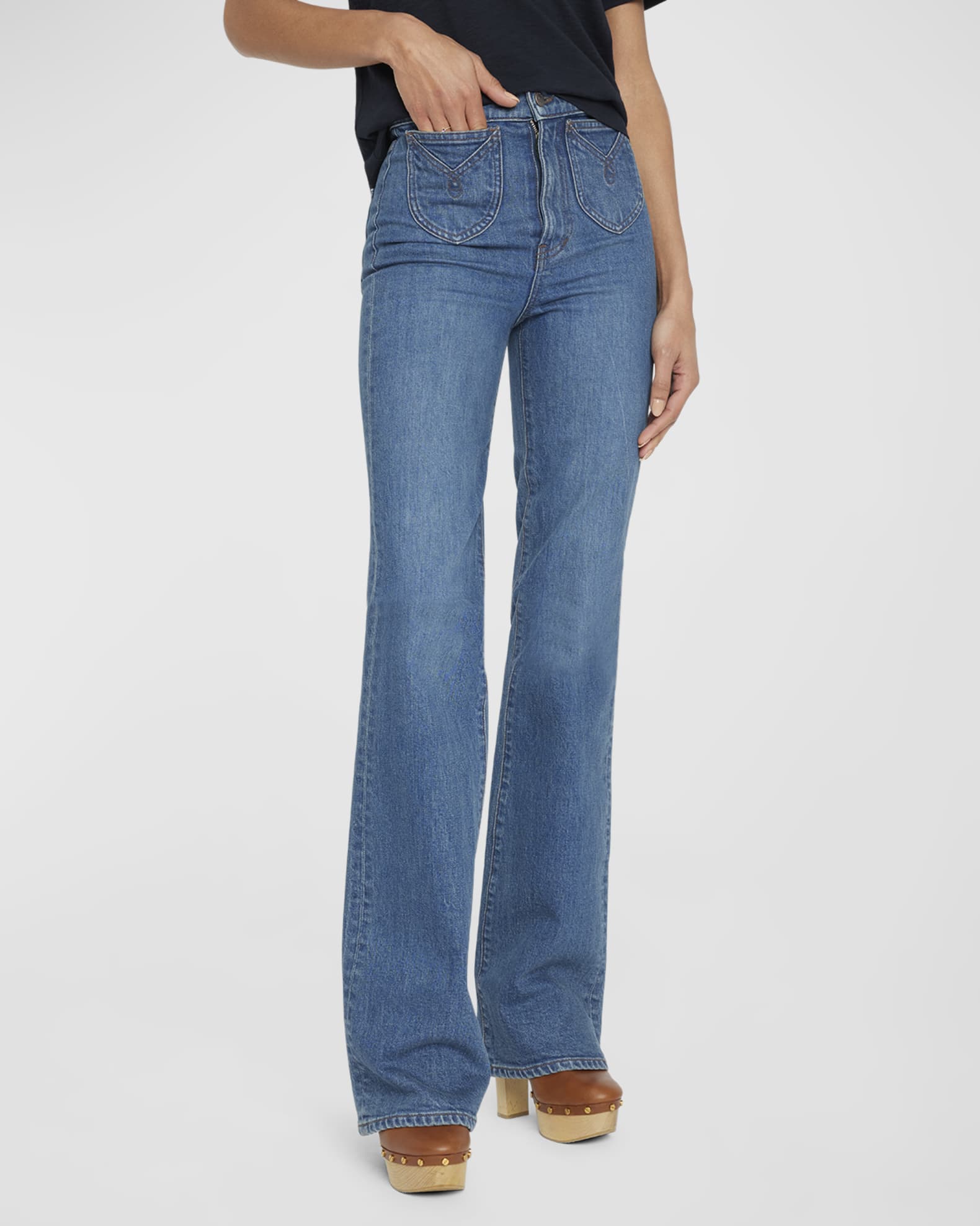 LOUIS VUITTON Womens Classic Blue Cotton Denim Cargo Wide-Leg Jeans 40/8 M