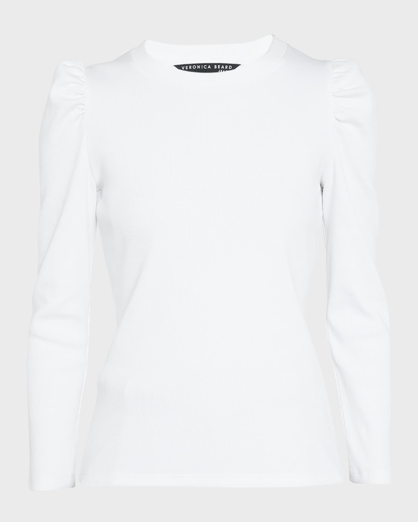 Britney Puff-Sleeve Cotton Top 0