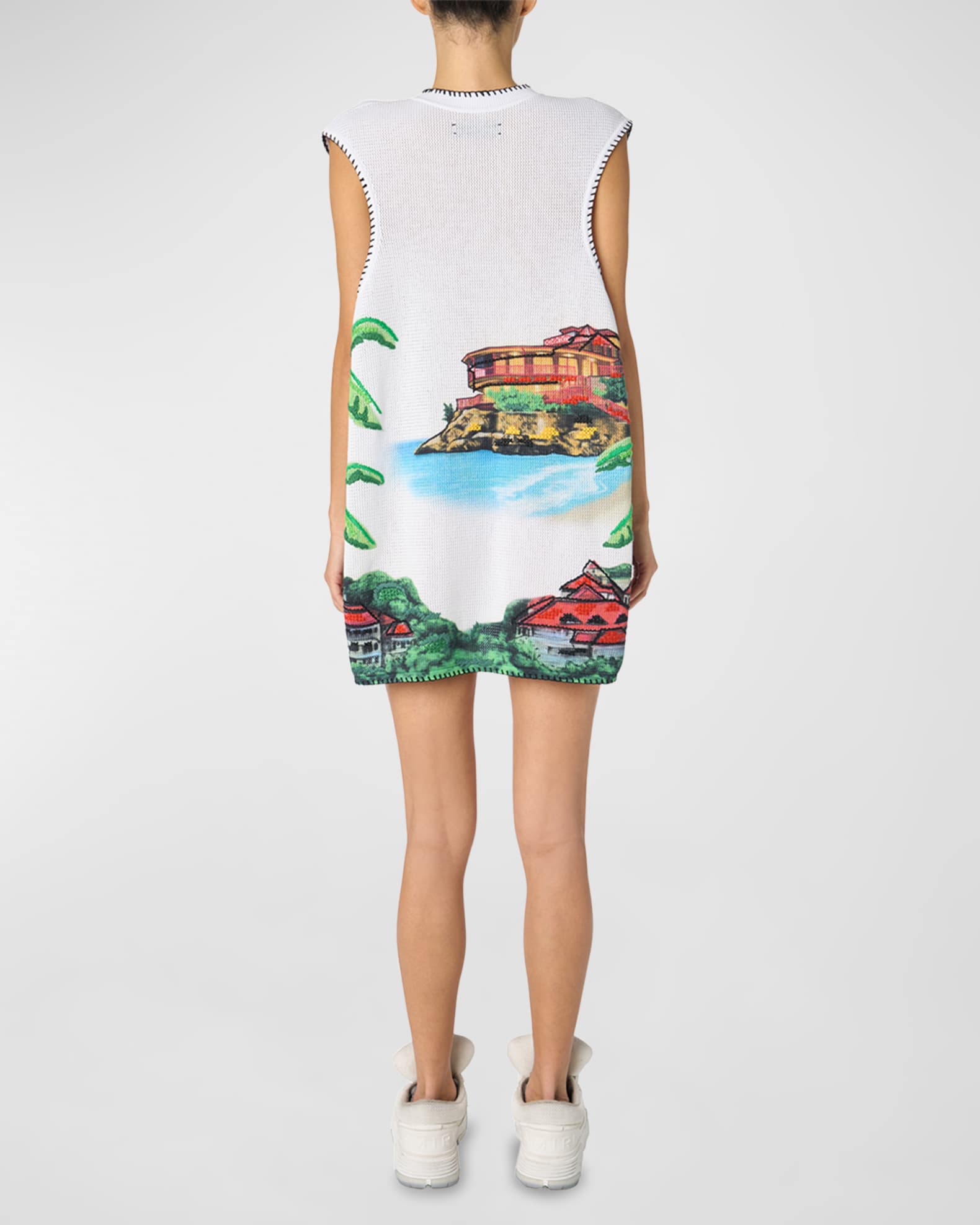 Amiri Eden Rock Sleeveless Crochet Mini Dress | Neiman Marcus