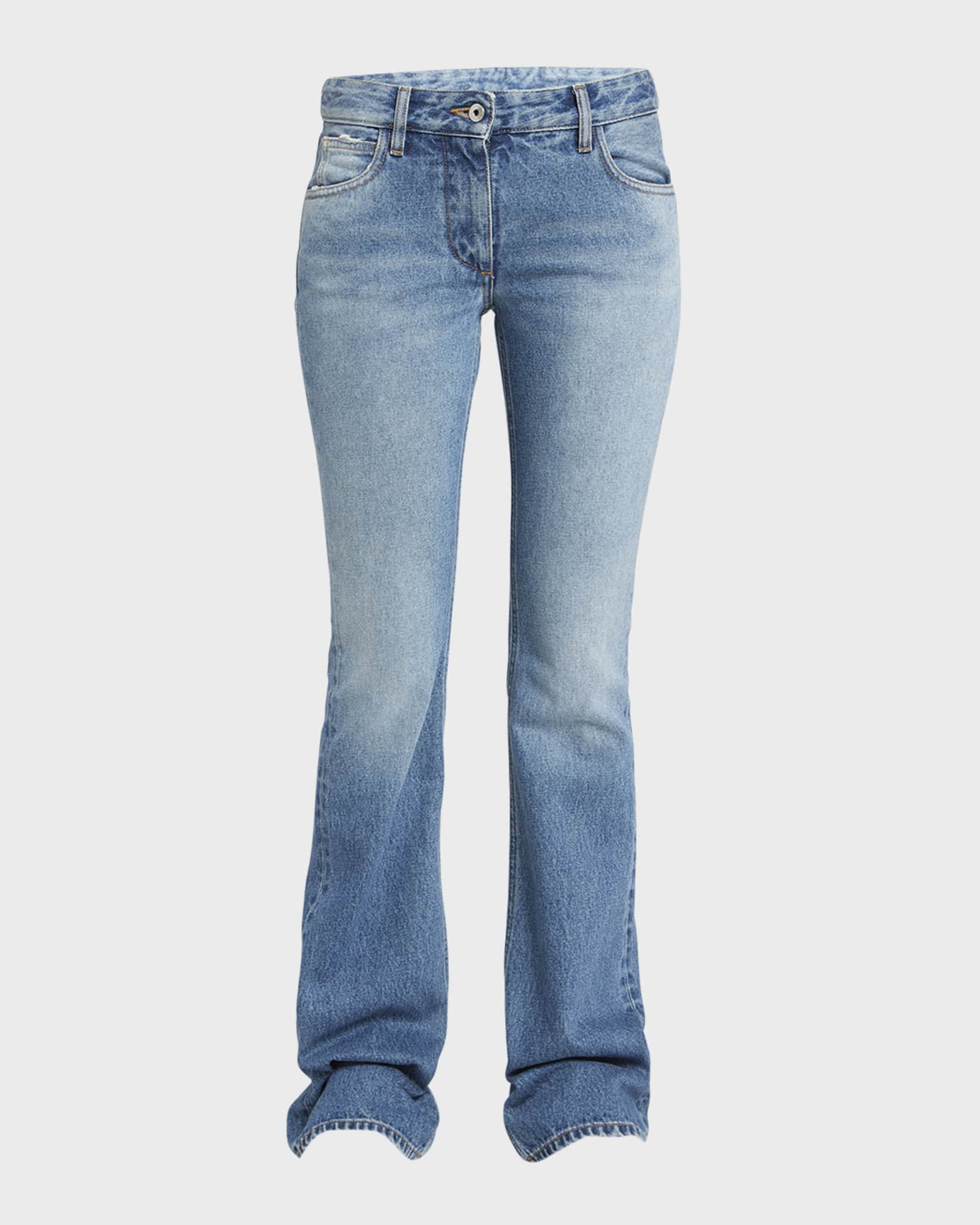 Off white flare jeans best sale