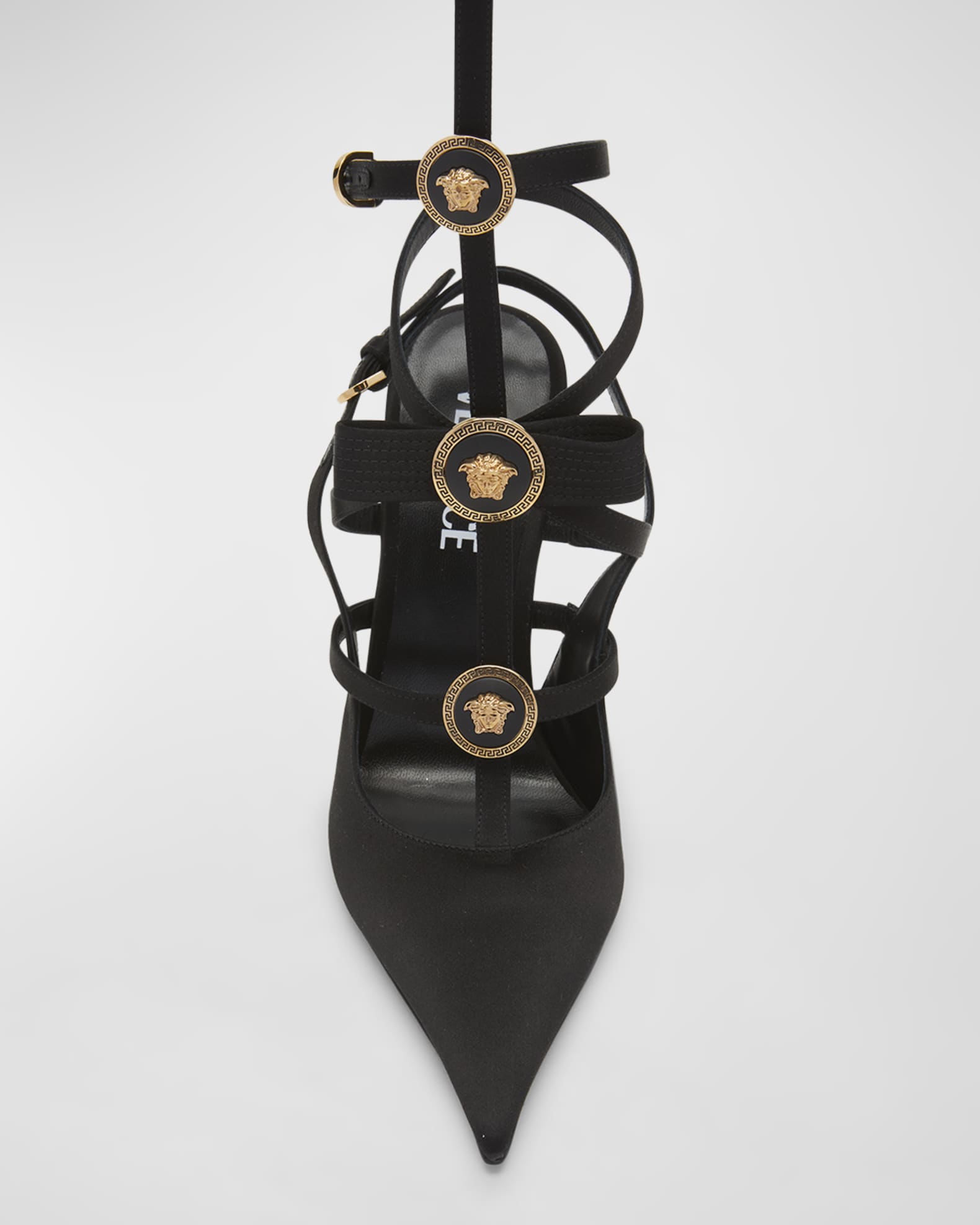 Versace Medusa Bow Caged Slingback Pumps | Neiman Marcus