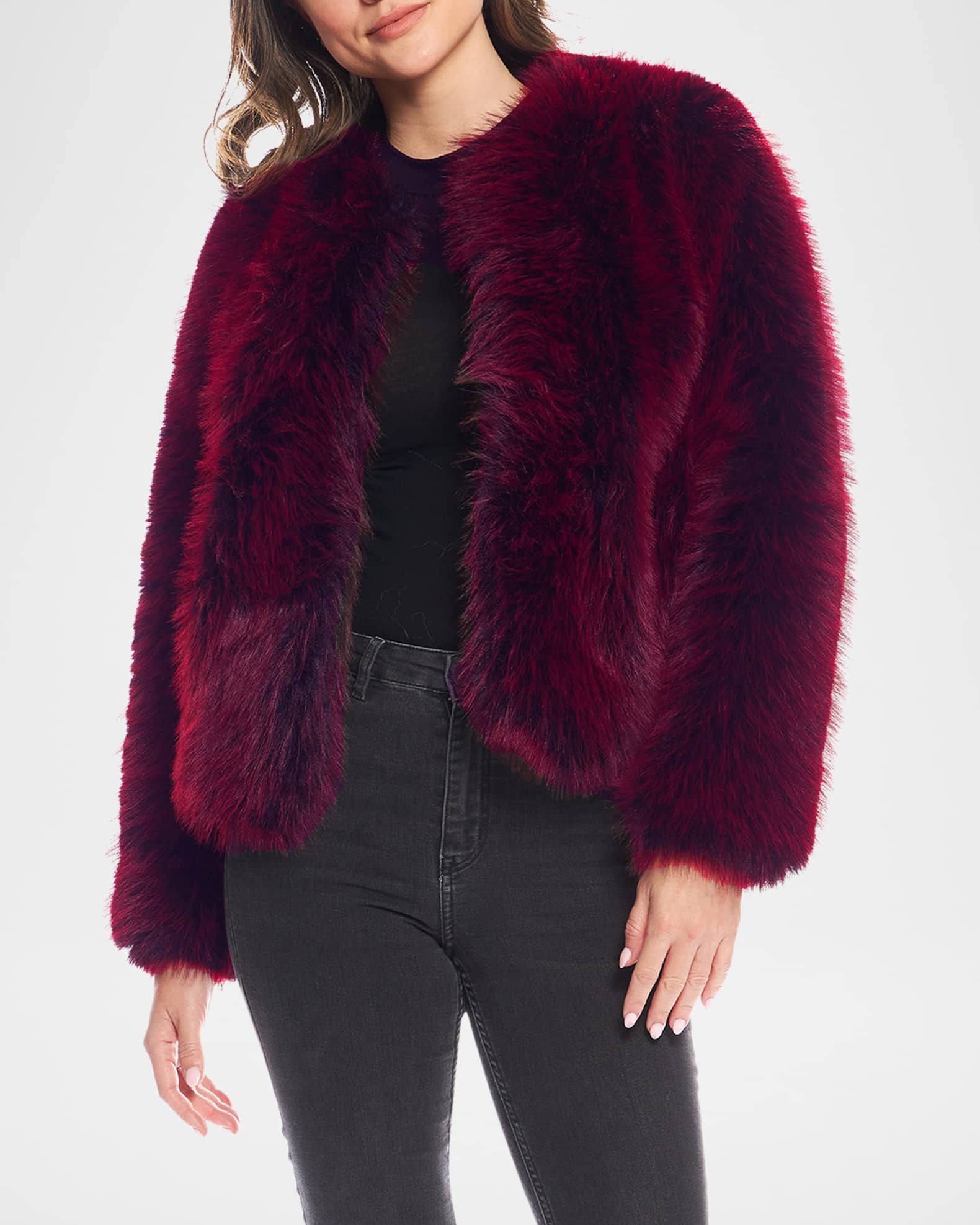 Black Faux Fur Maven Mink Jacket Women's Coats & Jackets