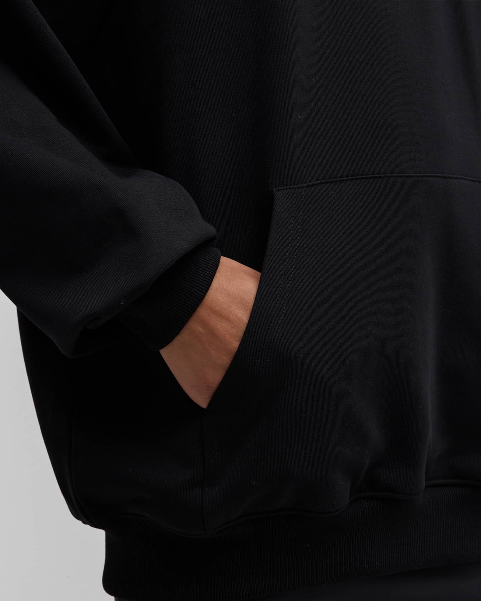 Balenciaga Black Cotton Logo Hooded Pullover Sweatshirt Sweater