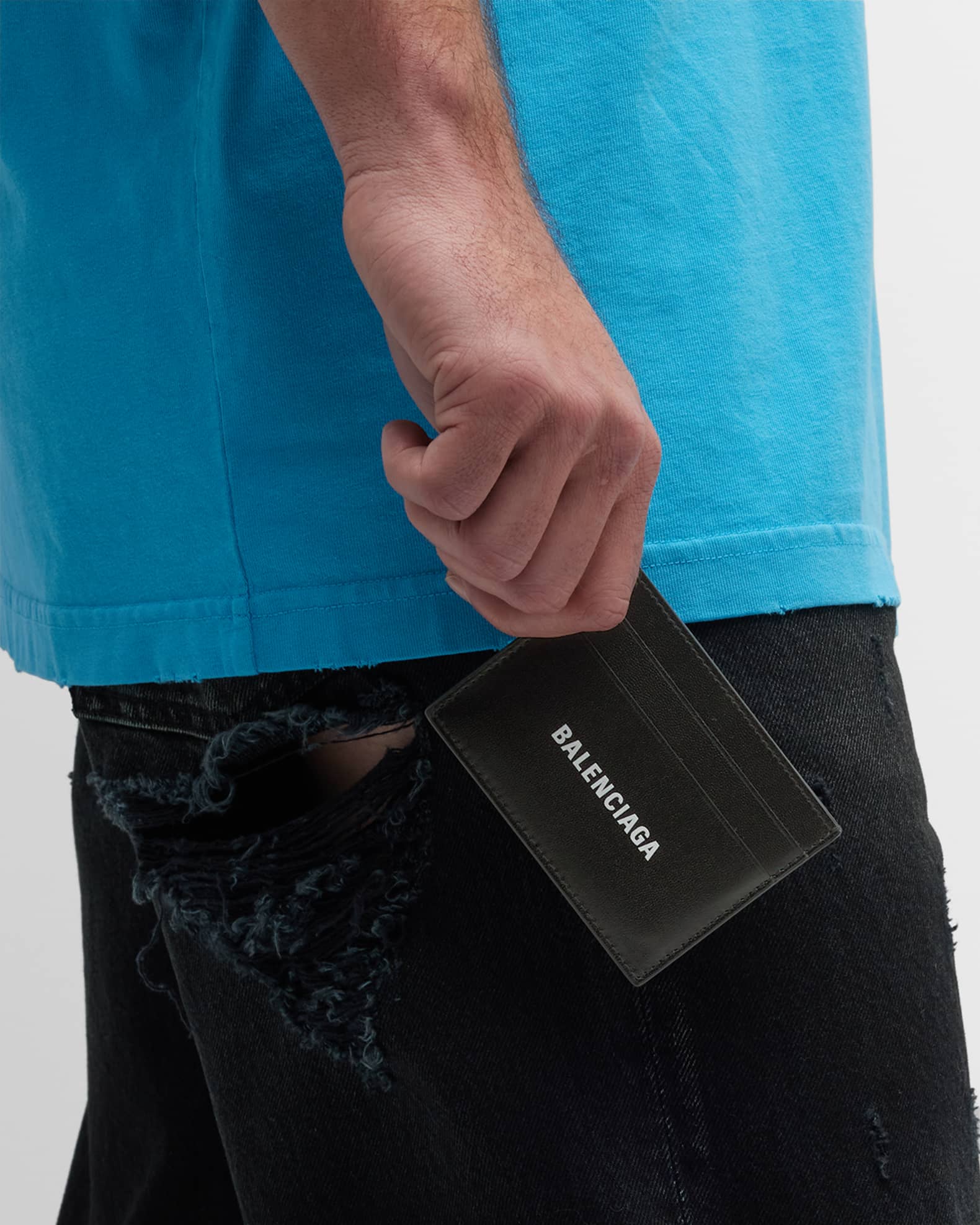 Men's Logo Leather Card Case 1