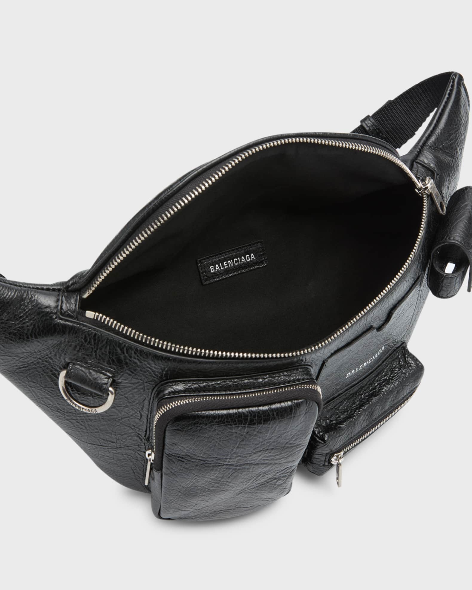 Balenciaga Men's Superbusy Leather Belt Bag | Neiman Marcus