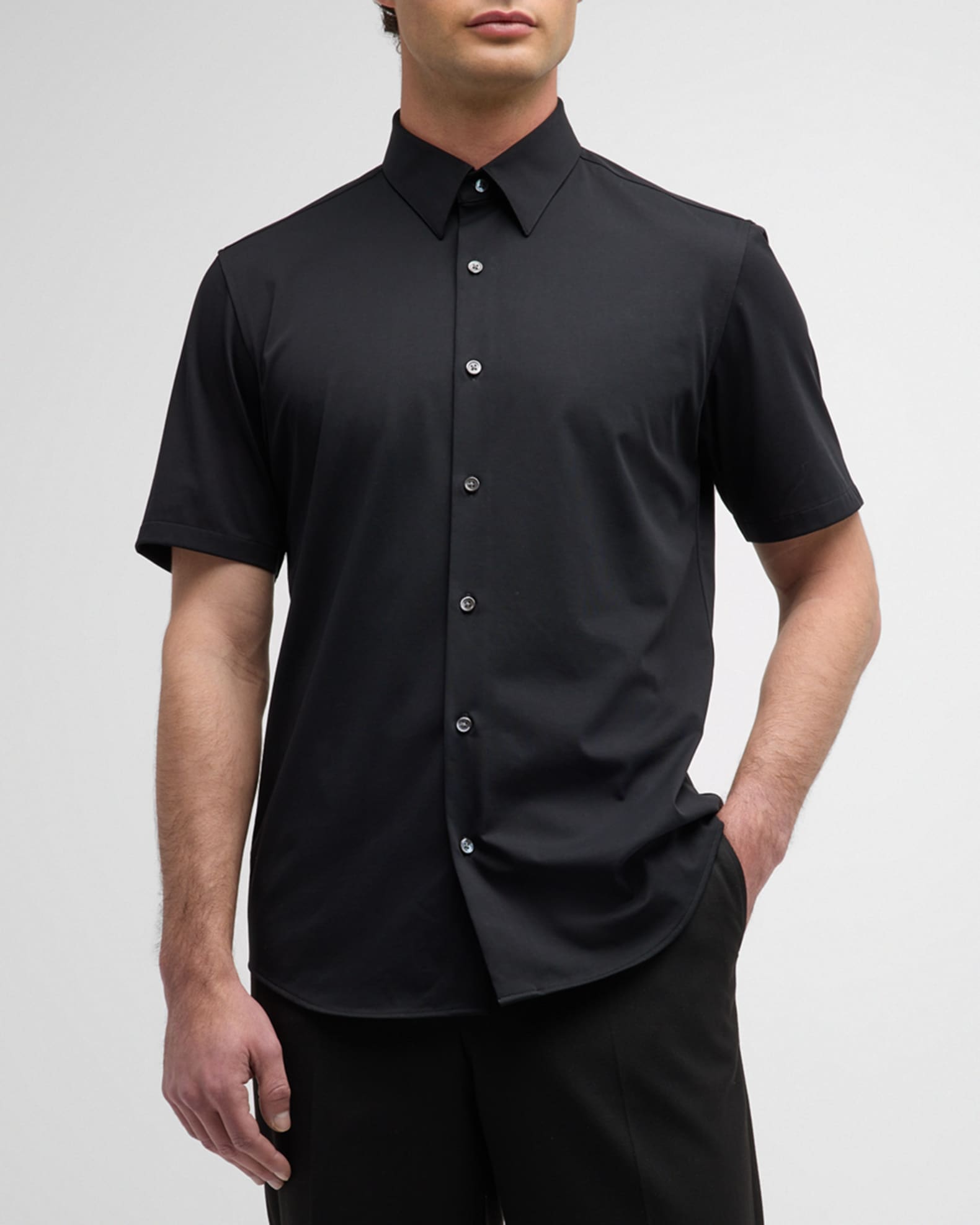 激安超特価 最大80%オフ  Theory Men's Irving Short Sleeve Shirt in Structure Knit トップス
