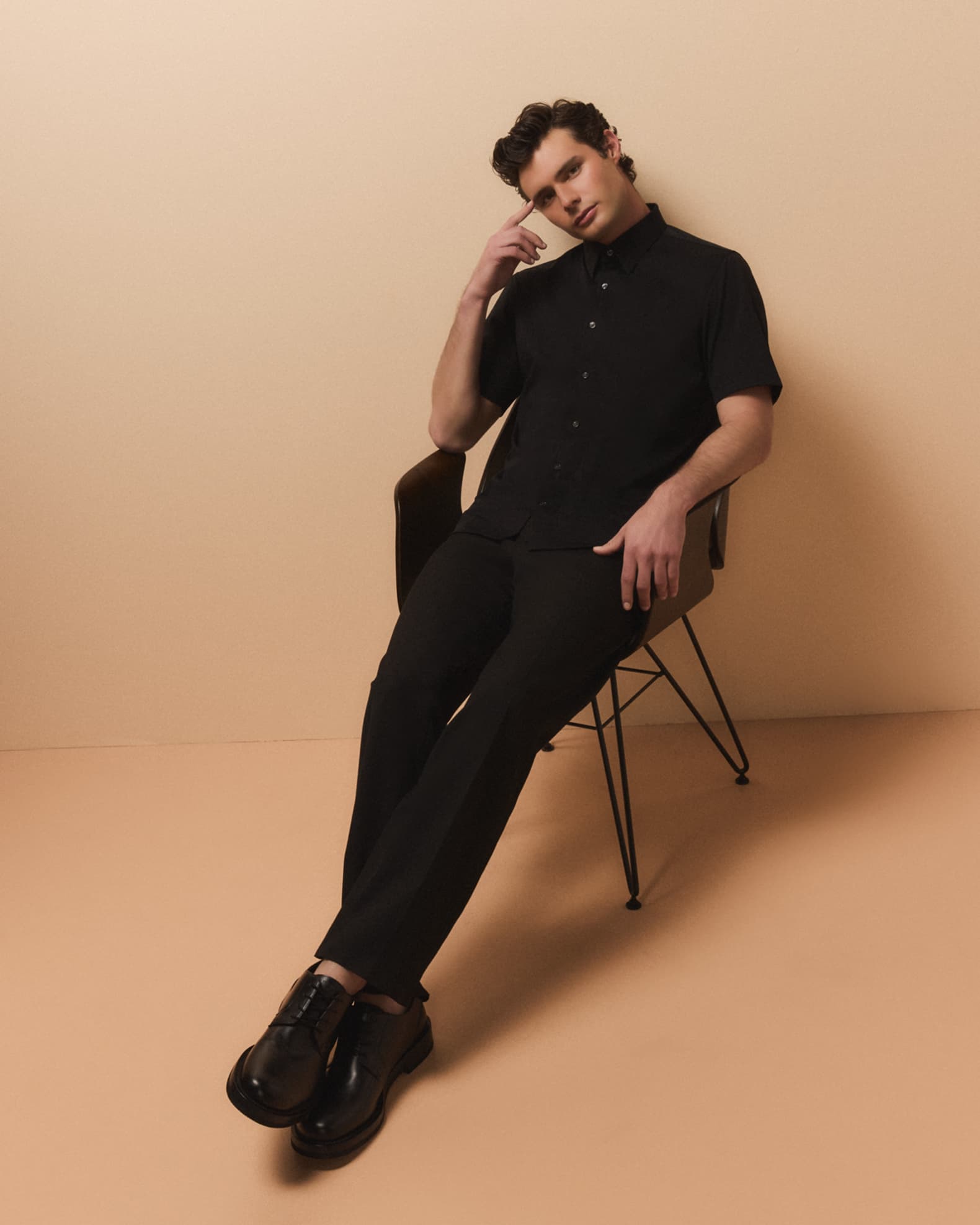 Men's Irving Short Sleeve Shirt in Structure Knit