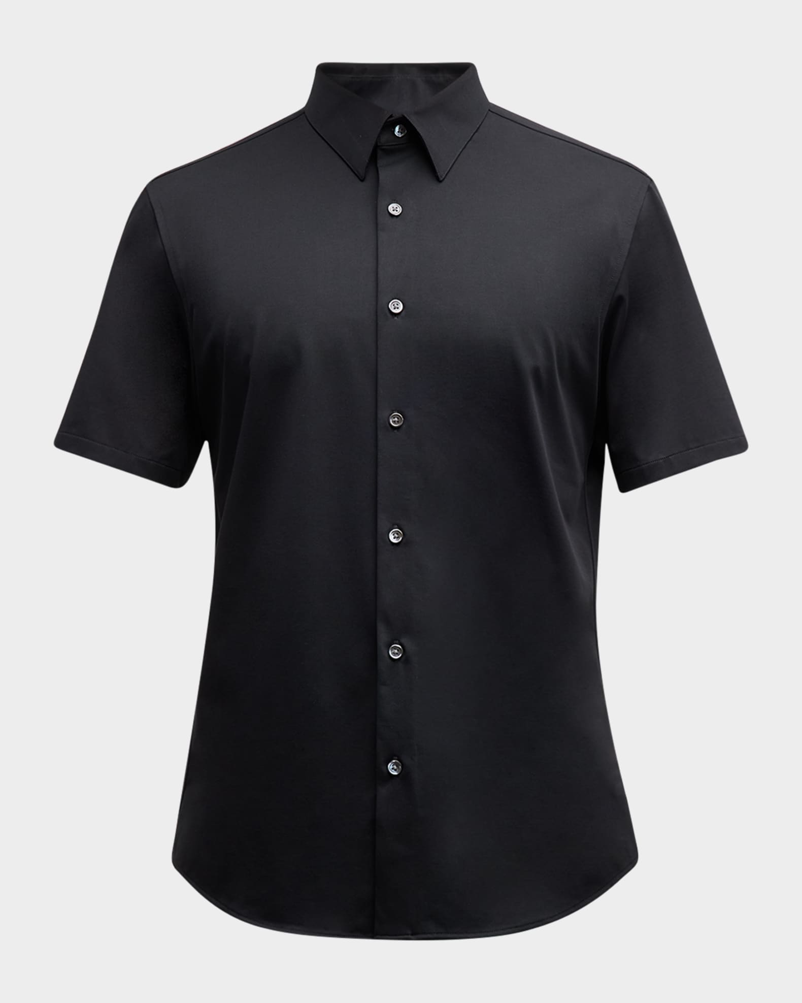 Theory Men's Irving Short Sleeve Shirt in Structure Knit | Neiman Marcus