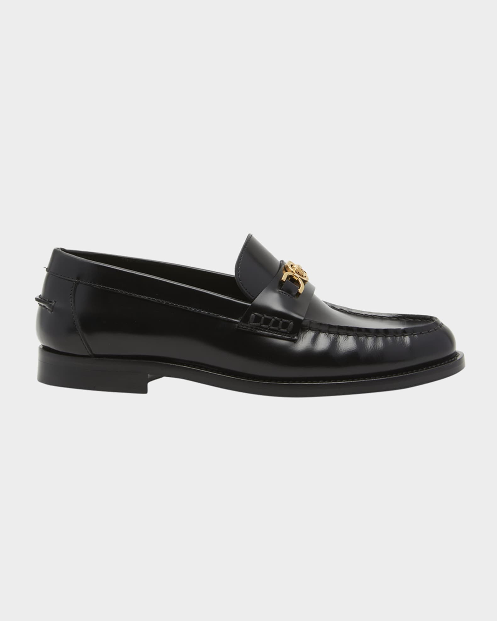 Versace Medusa Chain Leather Loafers Neiman Marcus