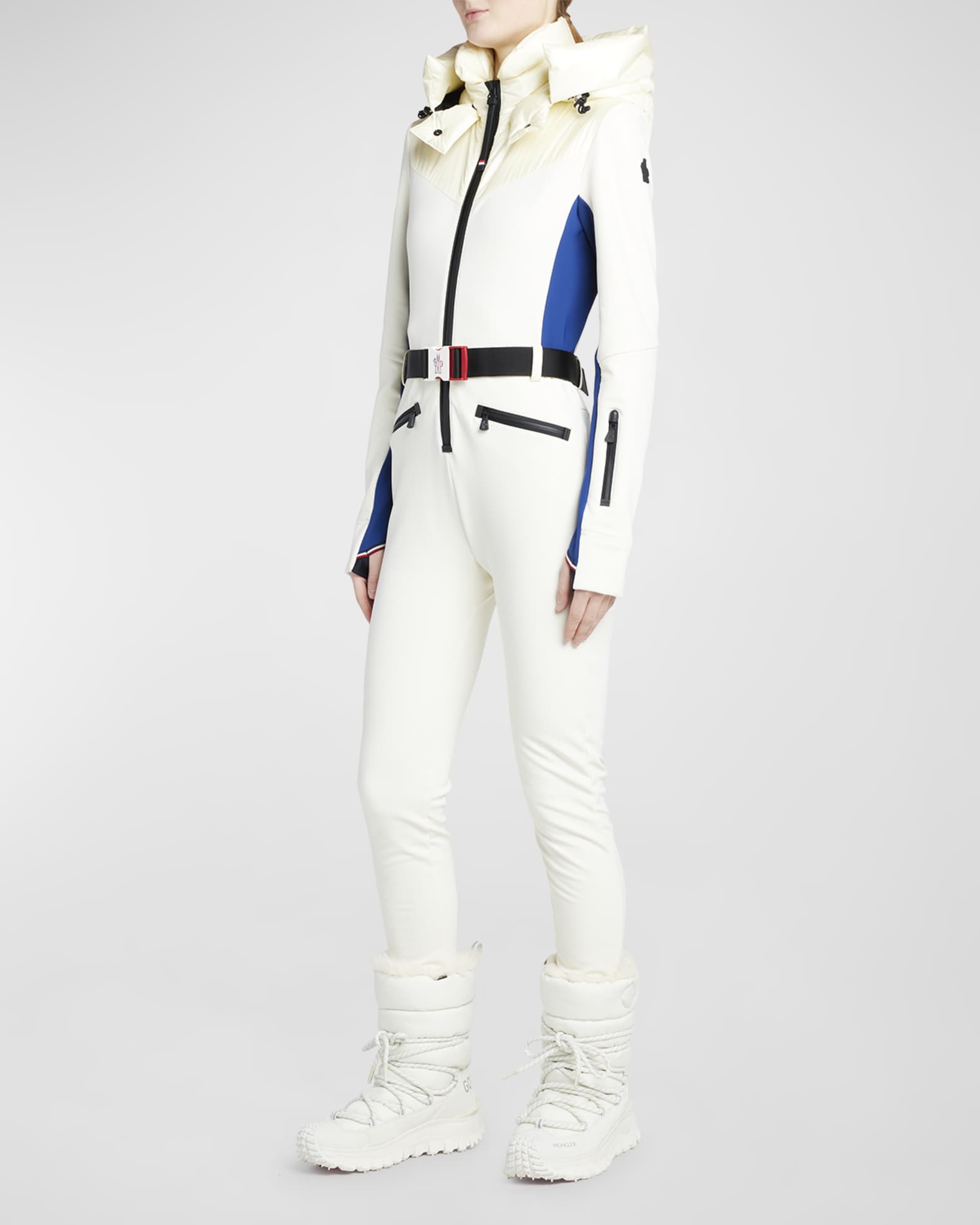 Moncler Grenoble All-In-One Contrast Jumpsuit with Removable Hood ...