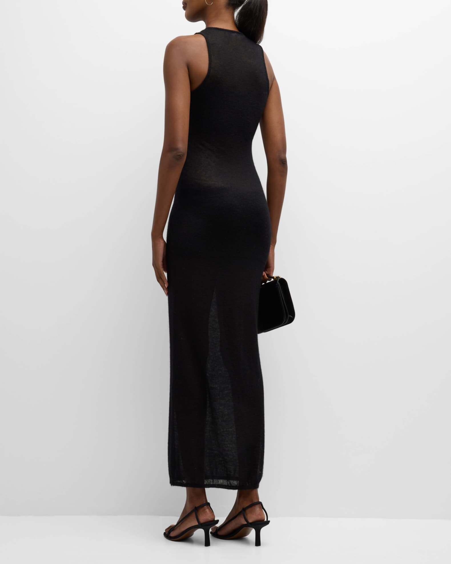 ZEYNEP ARCAY Sheer-Panel Sleeveless Mohair Knit Midi Dress