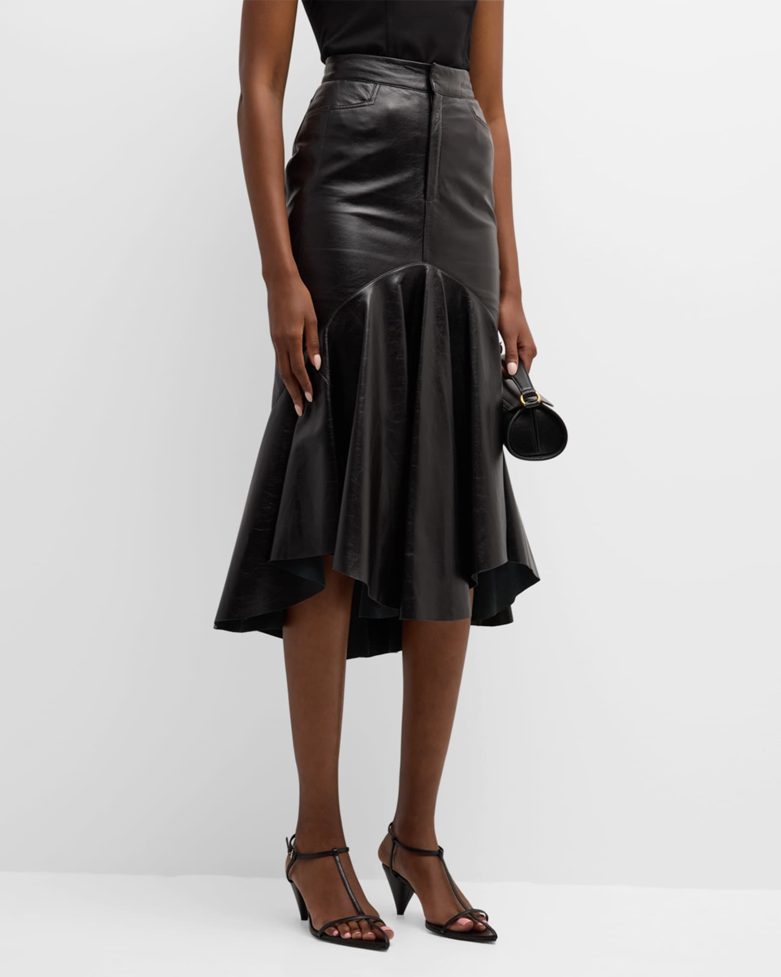 Leather Mermaid Midi Skirt