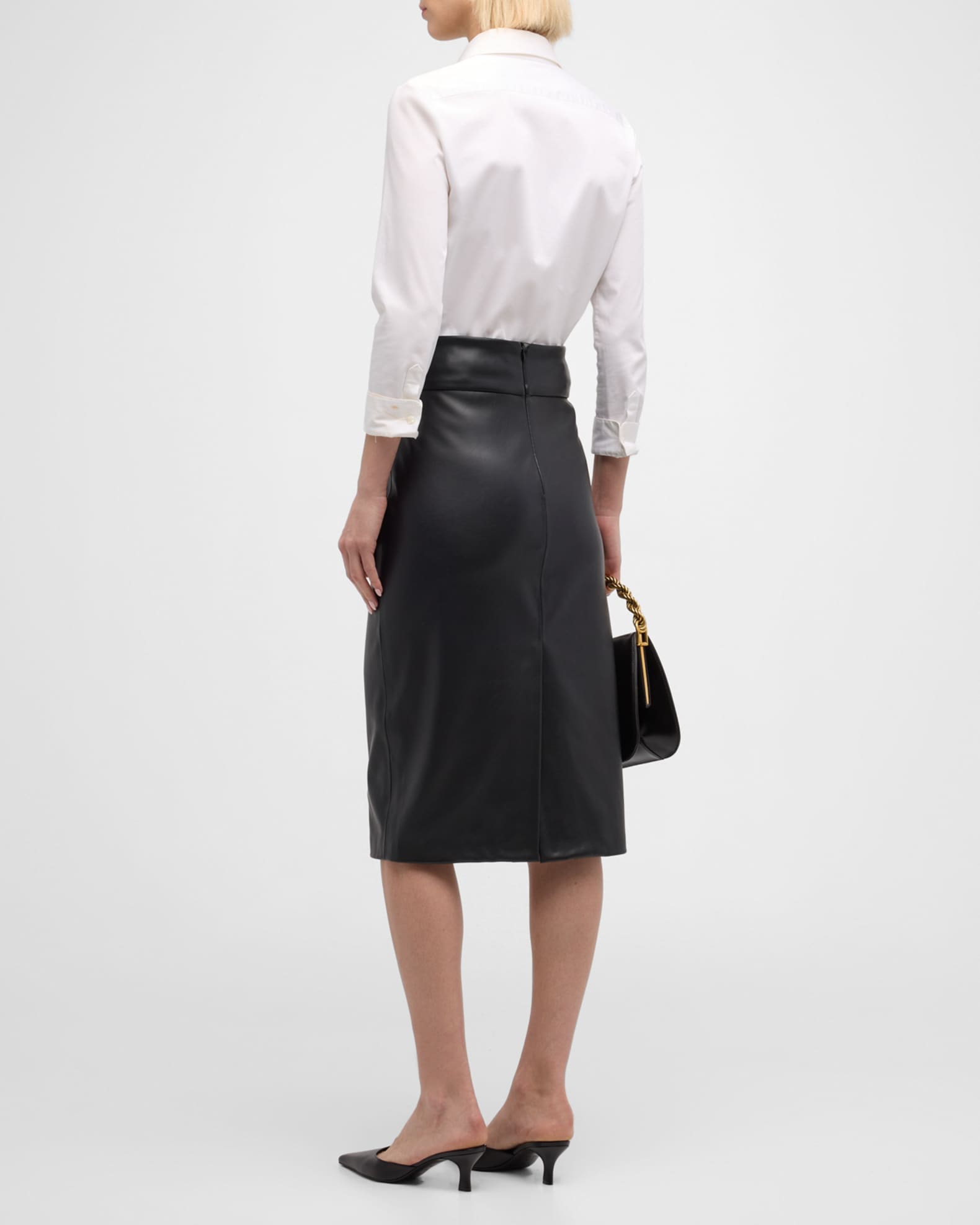 Soft Vegan Leather Pencil Skirt