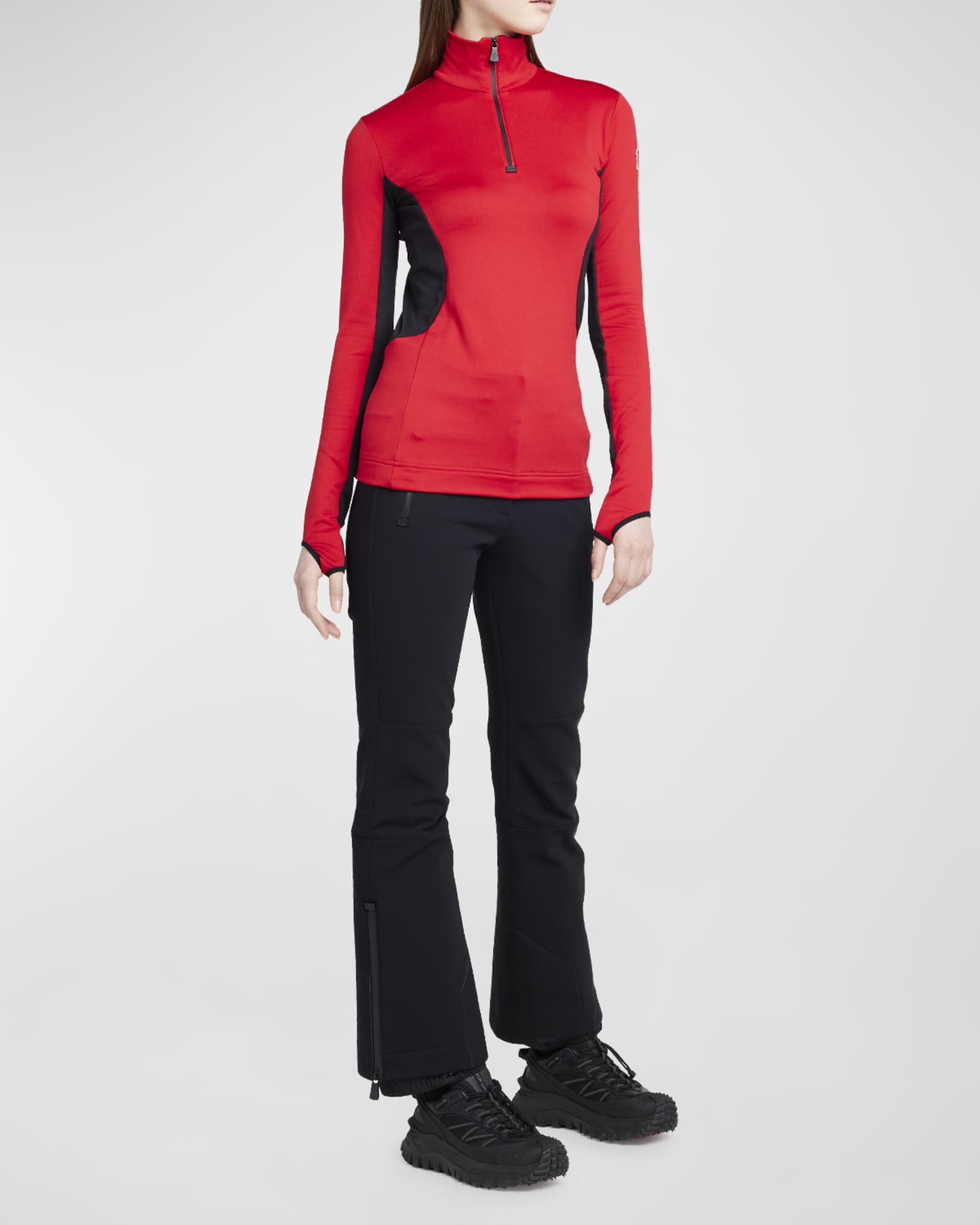 Moncler Grenoble Colorblock Quarter-Zip Sweatshirt | Neiman Marcus