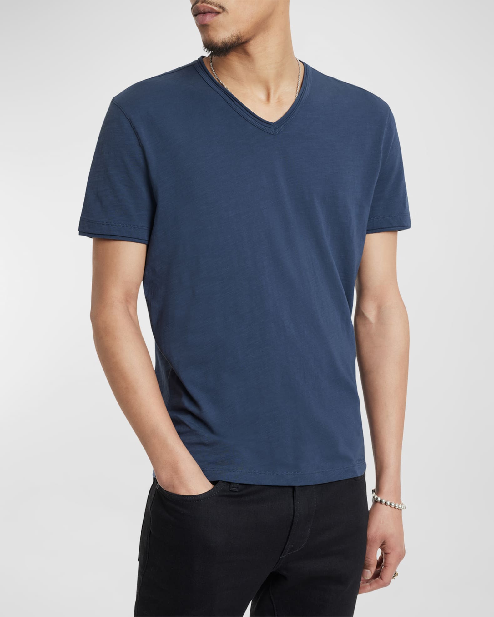John Varvatos Men's Slub V-Neck T-Shirt | Neiman Marcus
